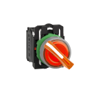 SCHNEIDER ELECTRIC - Selettore luminoso arancione -diametro 22- 24Vac-dc- ghiera grigia- 1NO+1NC - LED universale