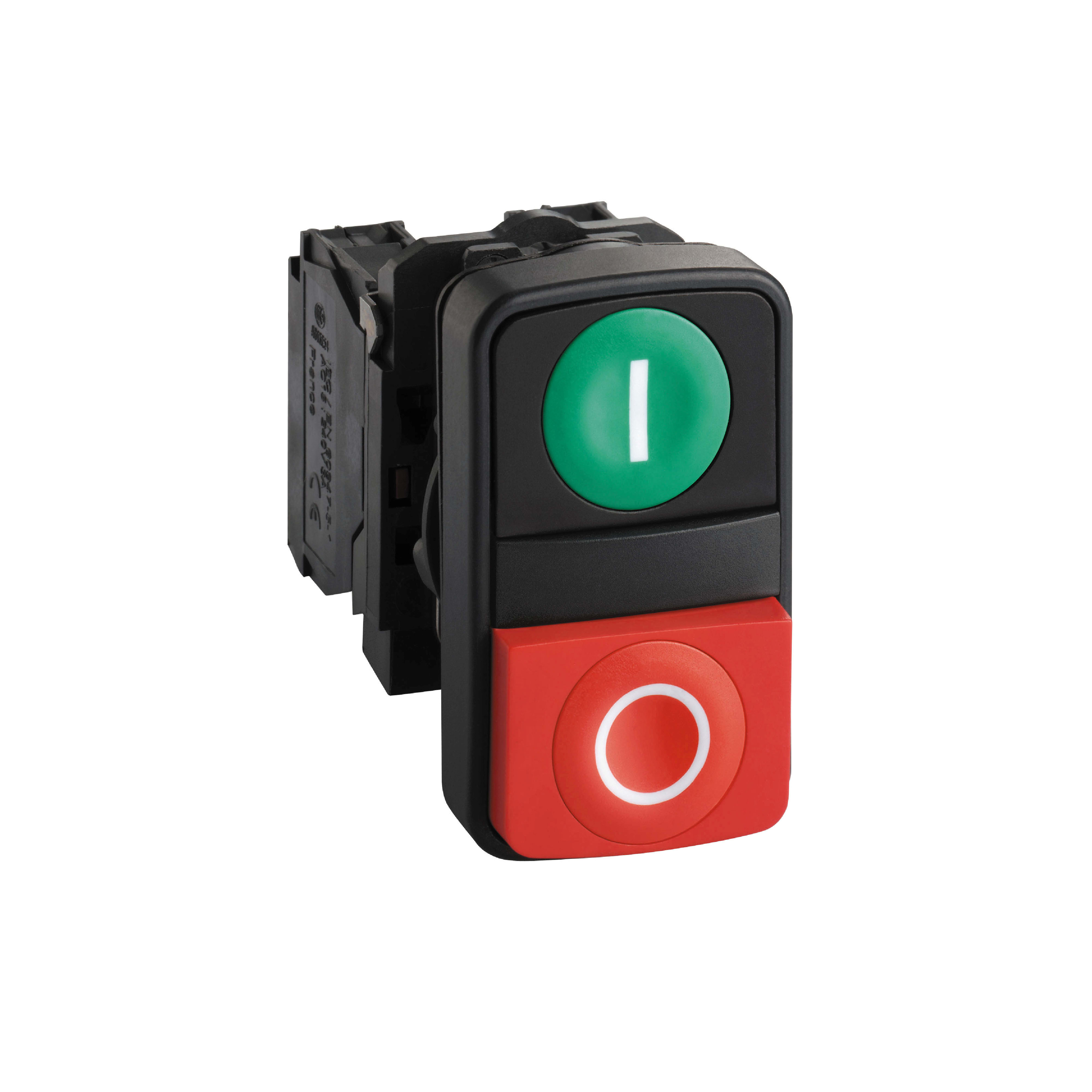 SCHNEIDER ELECTRIC - Testa pulsante doppio diametro 22 - rossa + verde - 0-I