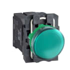 SCHNEIDER ELECTRIC - Lampada spia circolare diametro 22 - IP65 - Verde - Lampadina BA 9s - 230 V -