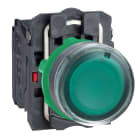 SCHNEIDER ELECTRIC - Pulsante luminoso verde diametro 22 - filoghiera ad impulso - 250V - 1NA+1NC