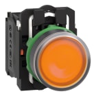SCHNEIDER ELECTRIC - Pulsante luminoso arancione diametro 22 - Filoghiera,ad impulso - 230Vac - 1NO+1NC- LED universale