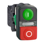 SCHNEIDER ELECTRIC - Pulsante diametro 22 - doppio ad impulso - verde+rosso - luce bianca- 24V- IP40