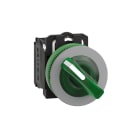 SCHNEIDER ELECTRIC - Selettore luminoso verde 2pos.- filopannello - 230V - ghiera grigia - diametro 30 - LED universale - NO+NC