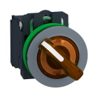 SCHNEIDER ELECTRIC - Selettore luminoso arancione 2pos.- filopannello - 230Vac - ghiera grigia -diametro 30 - LED universale - NO+NC