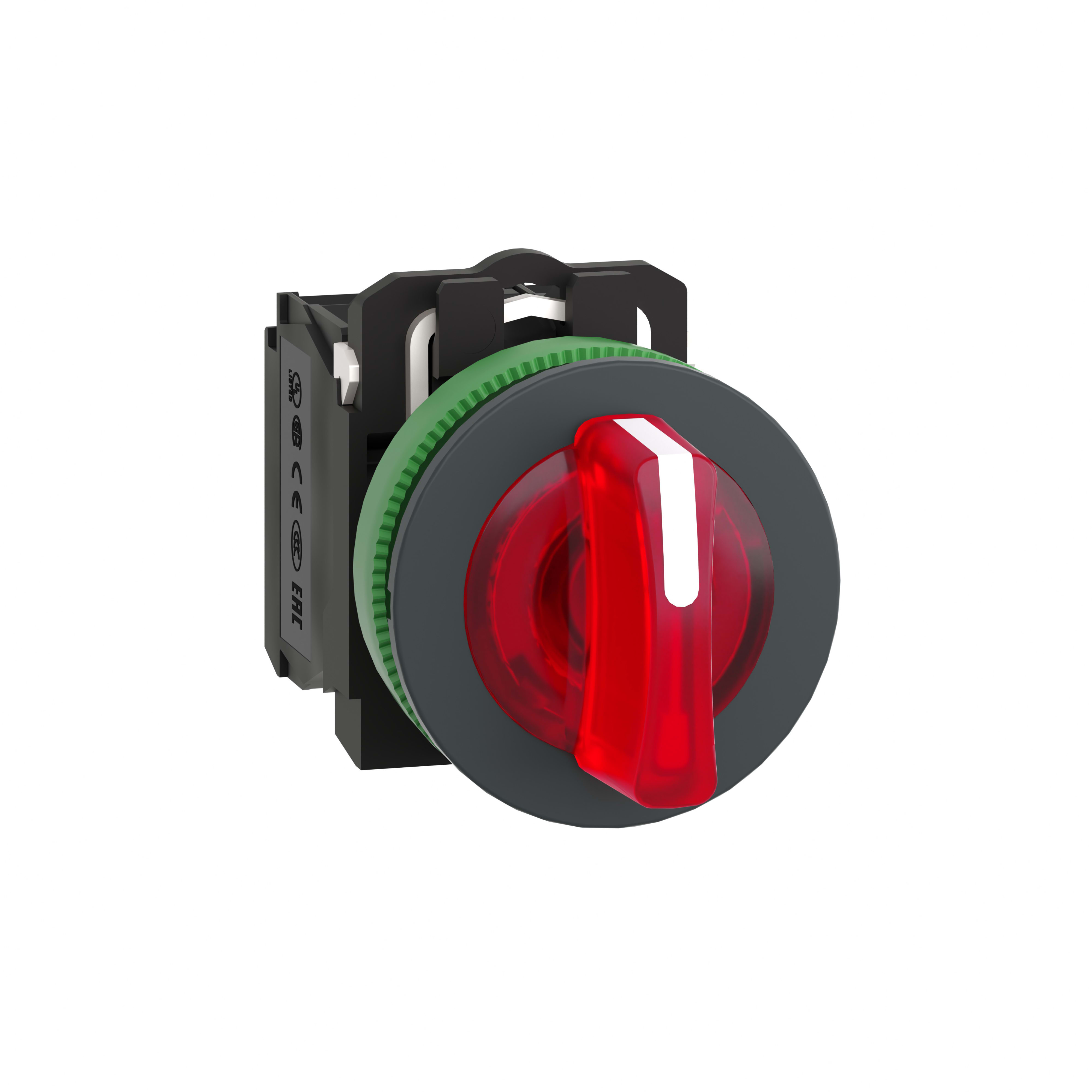 SCHNEIDER ELECTRIC - Selettore luminoso rosso 3 pos.filopannello diametro 30 24Vac-dc NO+NC- LED universale