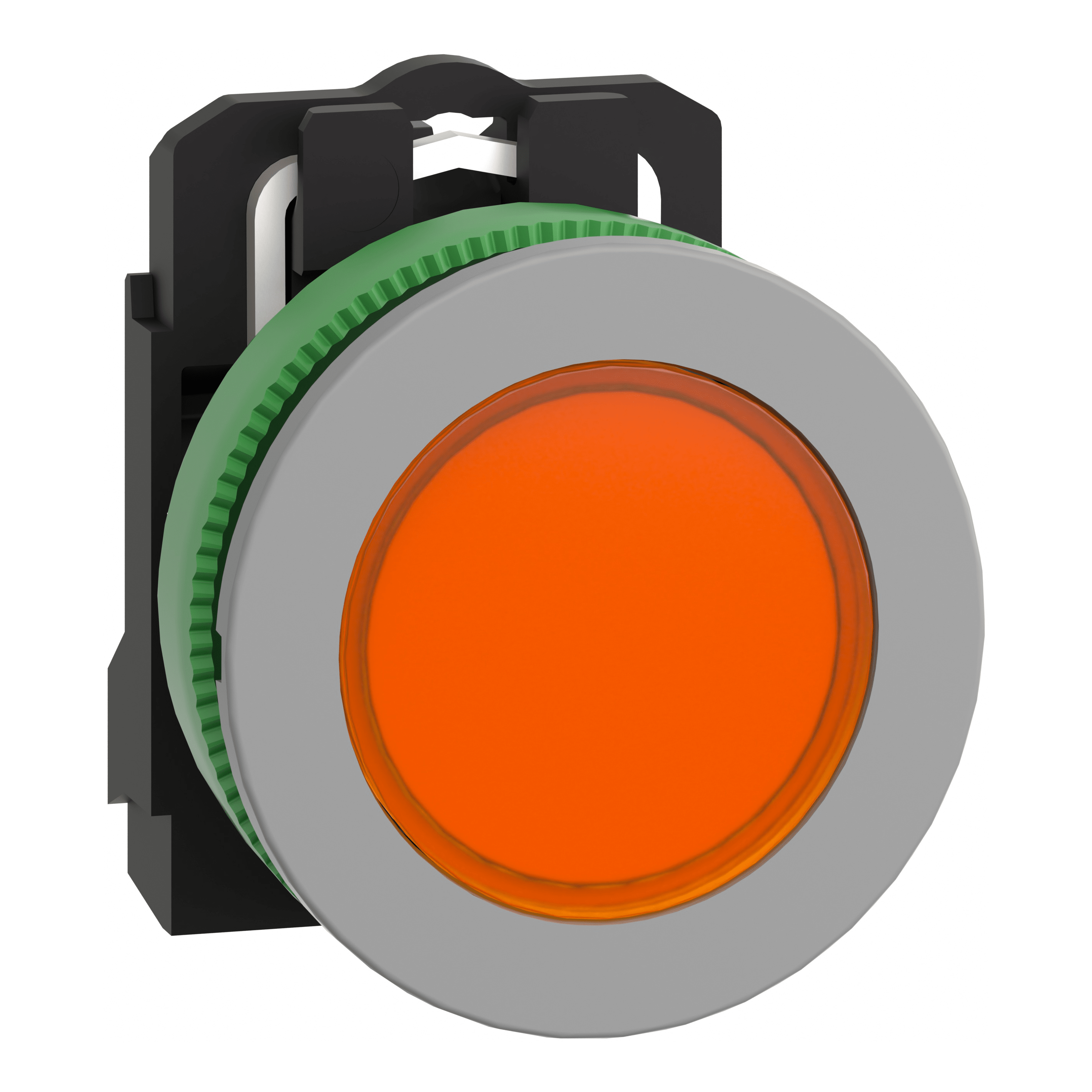 SCHNEIDER ELECTRIC - Lampada spia arancione 230Vac filopannello - diametro 30 - LED universale - ghiera grigia - diametro 30 - LED universale