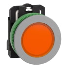 SCHNEIDER ELECTRIC - Lampada spia arancione 230Vac filopannello - diametro 30 - LED universale - ghiera grigia - diametro 30 - LED universale