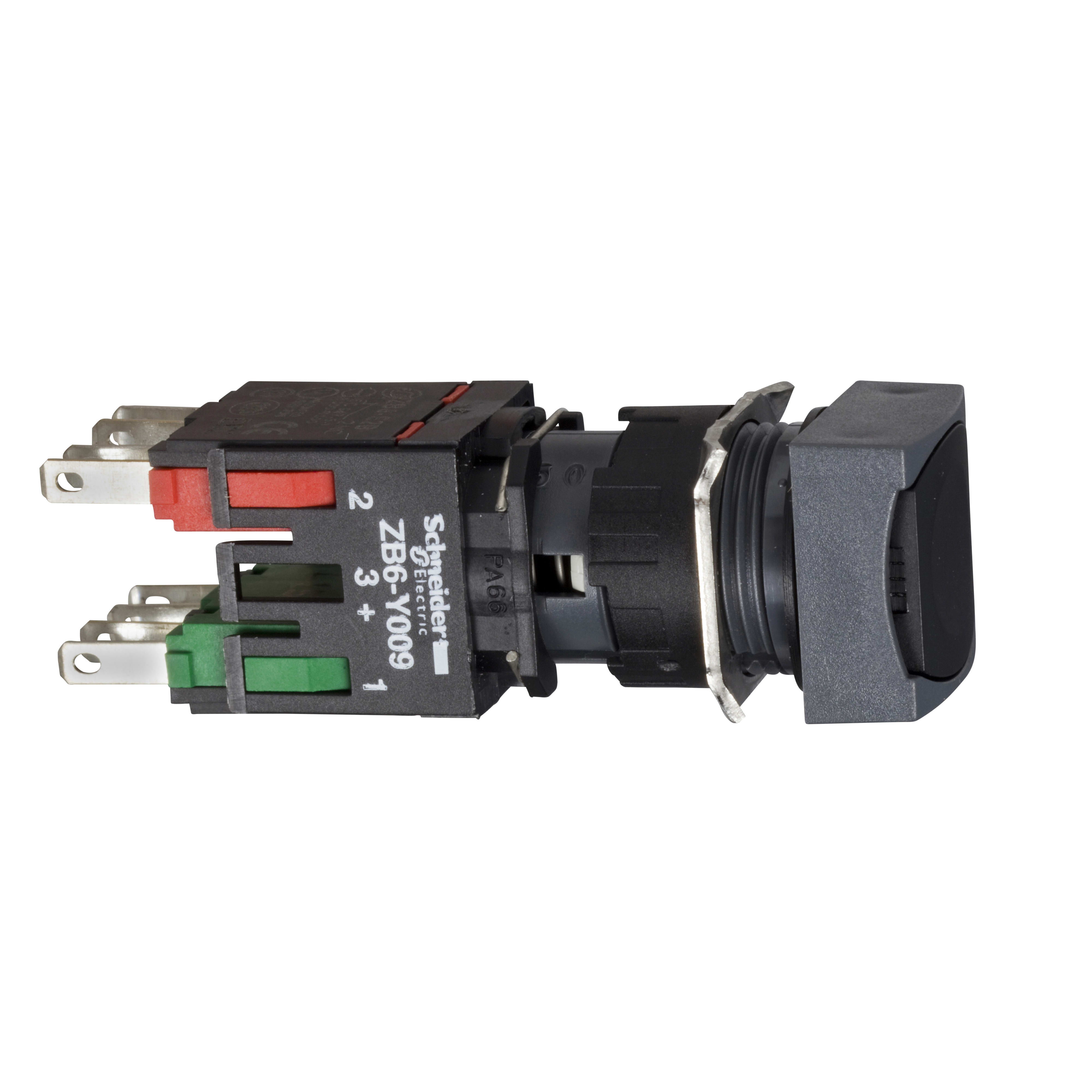 SCHNEIDER ELECTRIC - Pulsante nero diametro 16 - filoghiera con ritorno - 1NO+1NC