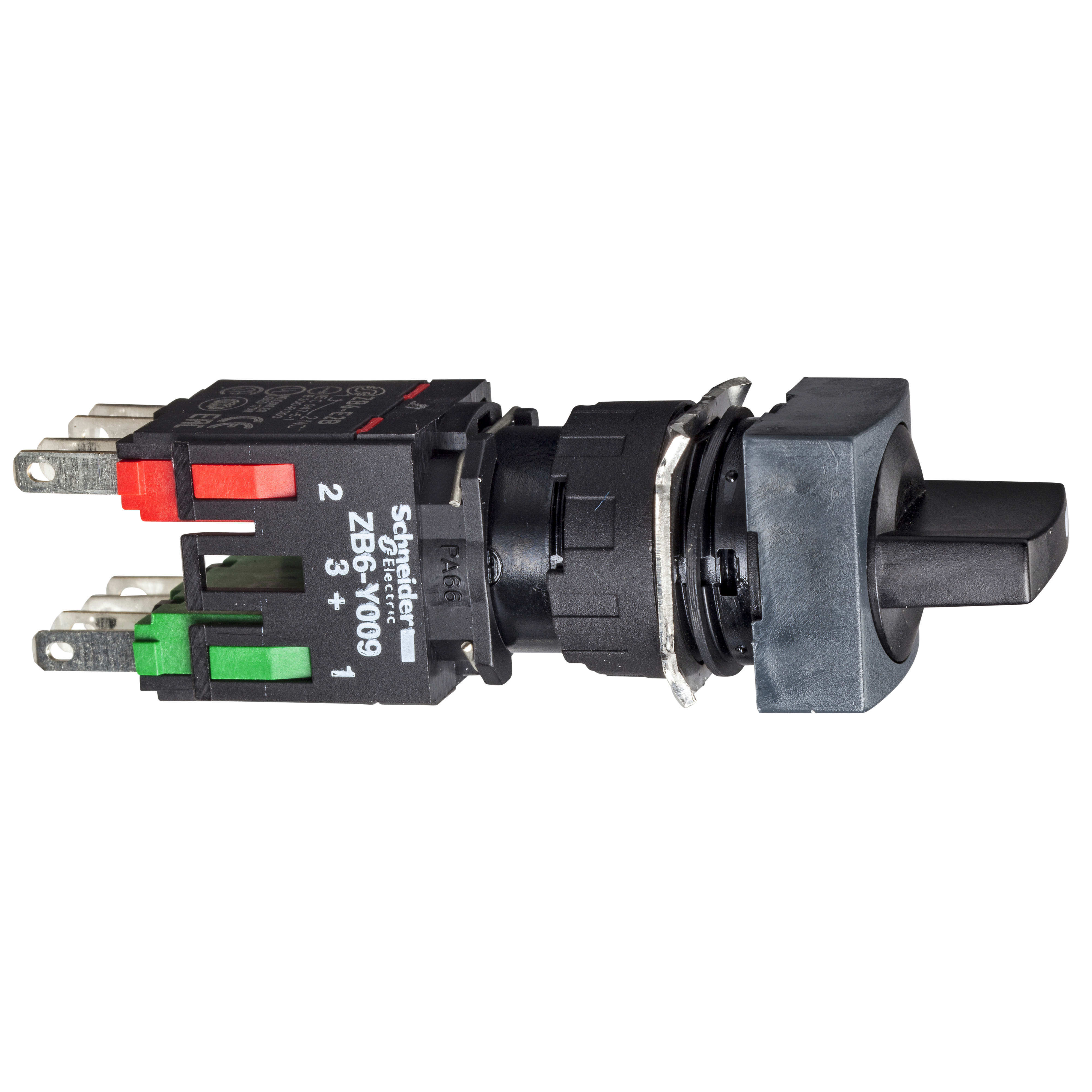 SCHNEIDER ELECTRIC - Selettore nero diametro 16 - leva - 3 posizioni - 1NO+1NC