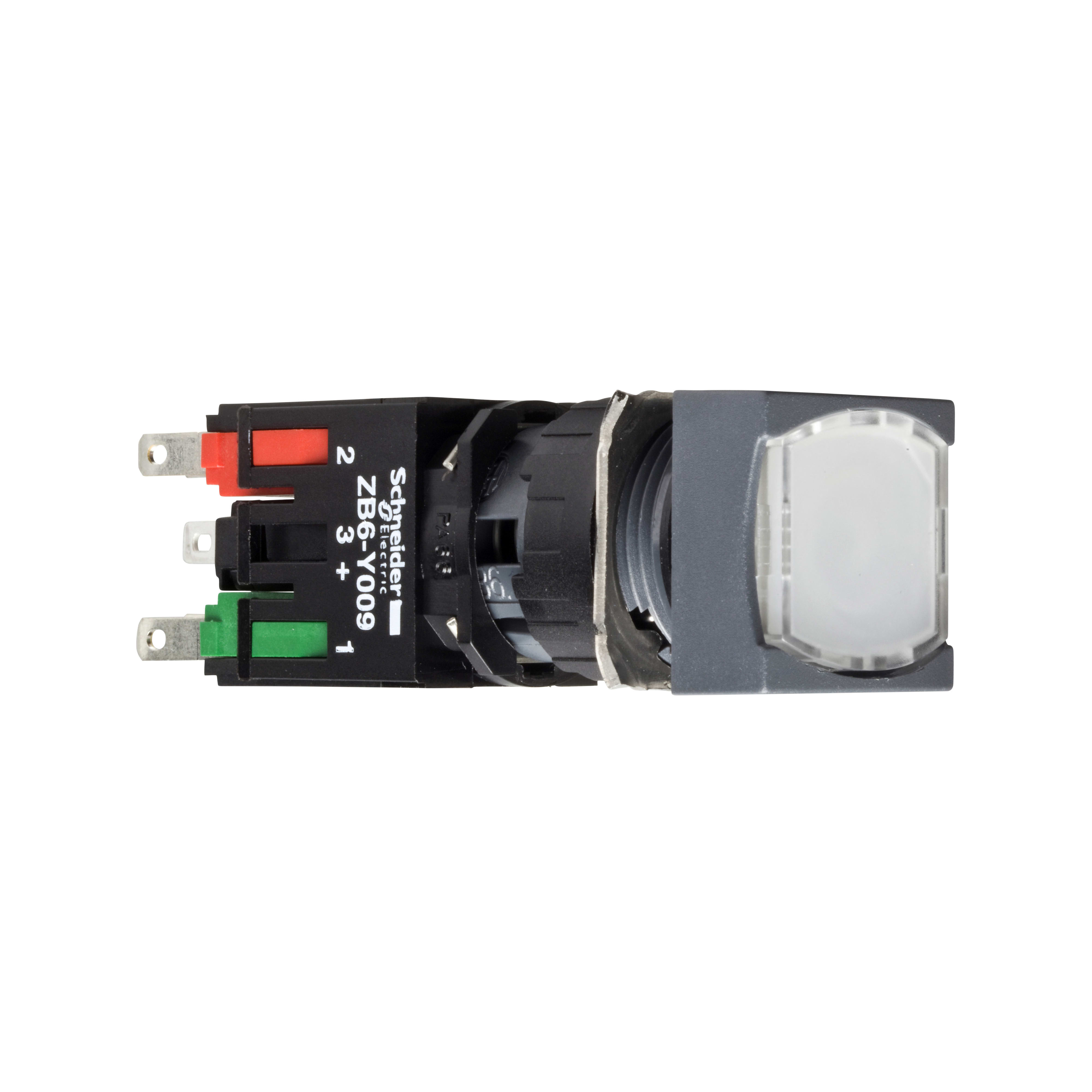 SCHNEIDER ELECTRIC - Pulsante luminoso bianco diametro 16 - filoghiera ad impulso - 24V - 1NO+1NC