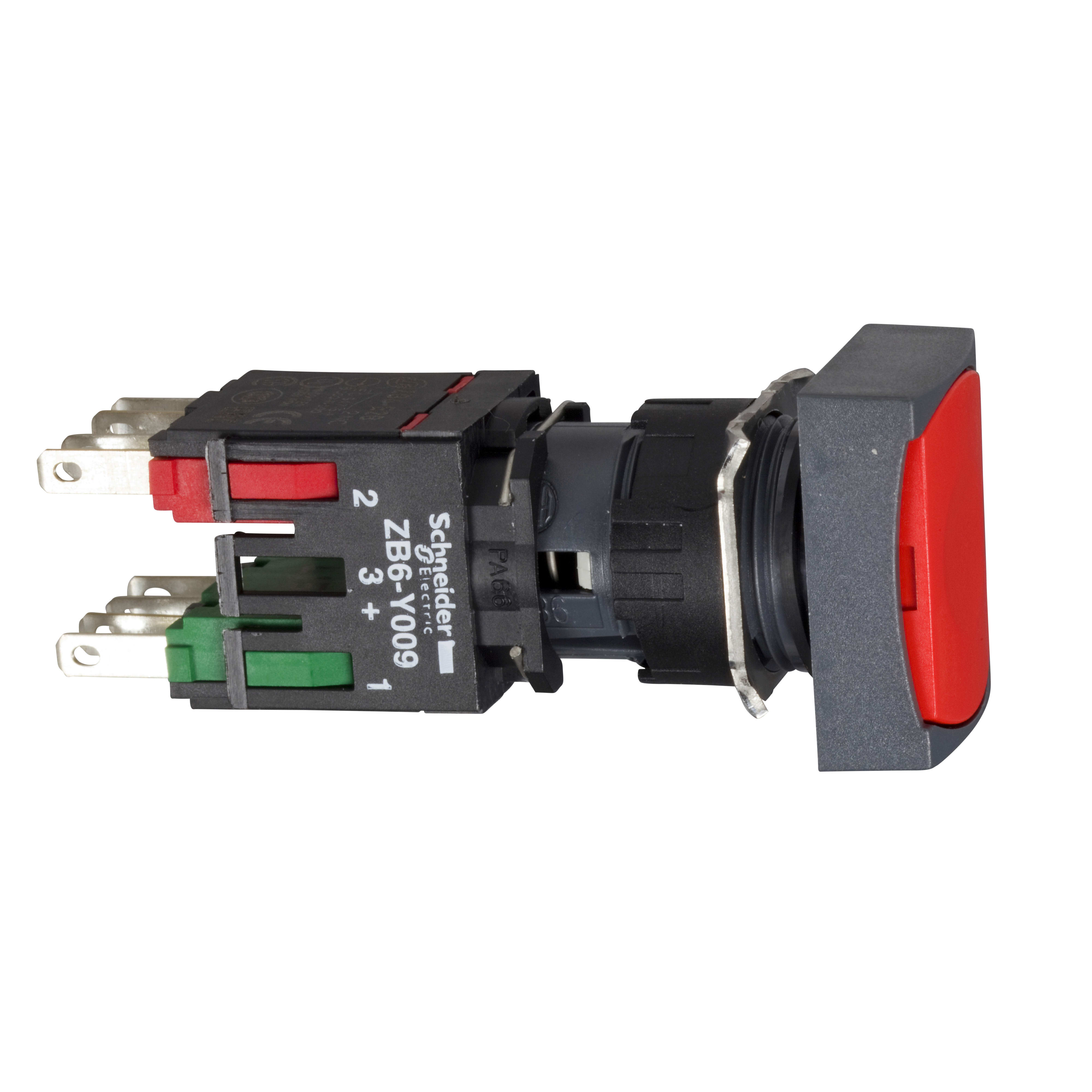 SCHNEIDER ELECTRIC - Pulsante rosso diametro 16 - filoghiera ad impulso - 1NO+1NC
