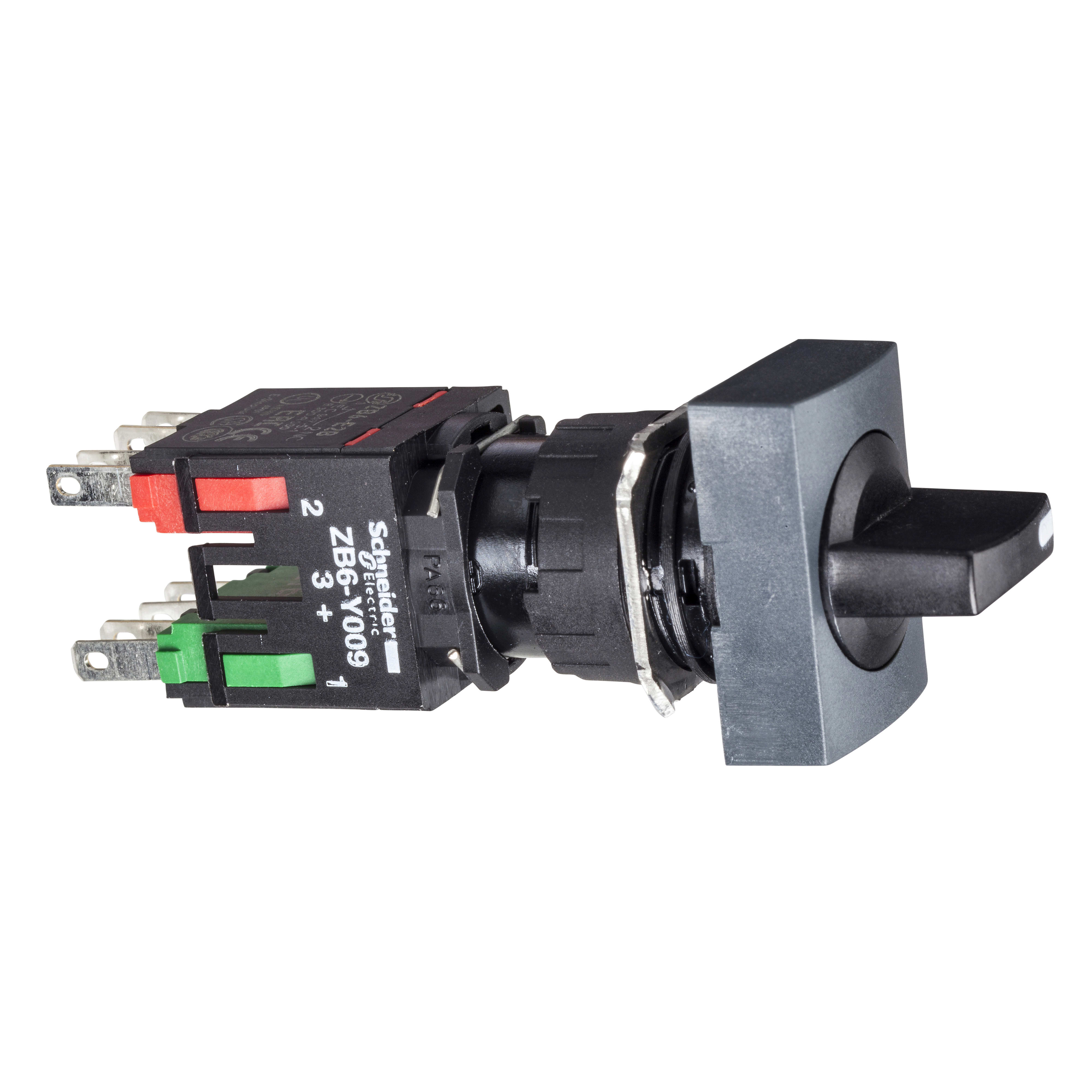 SCHNEIDER ELECTRIC - Selettore nero diametro 16 - leva - 2 posizioni - 1NO+1NC