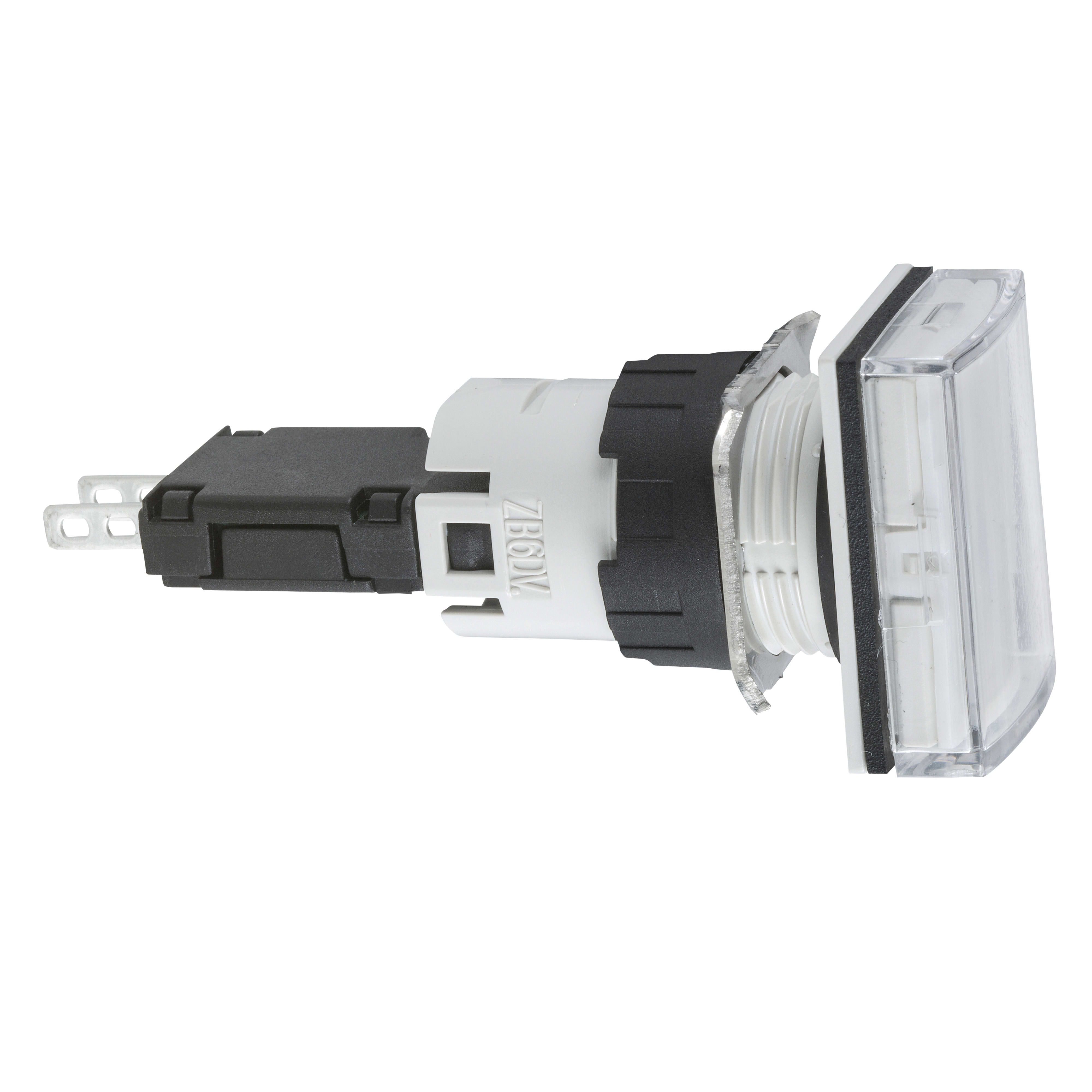 SCHNEIDER ELECTRIC - Lampada spia rettangolare diametro 16 - IP65 - bianca - LED integrato - 24V