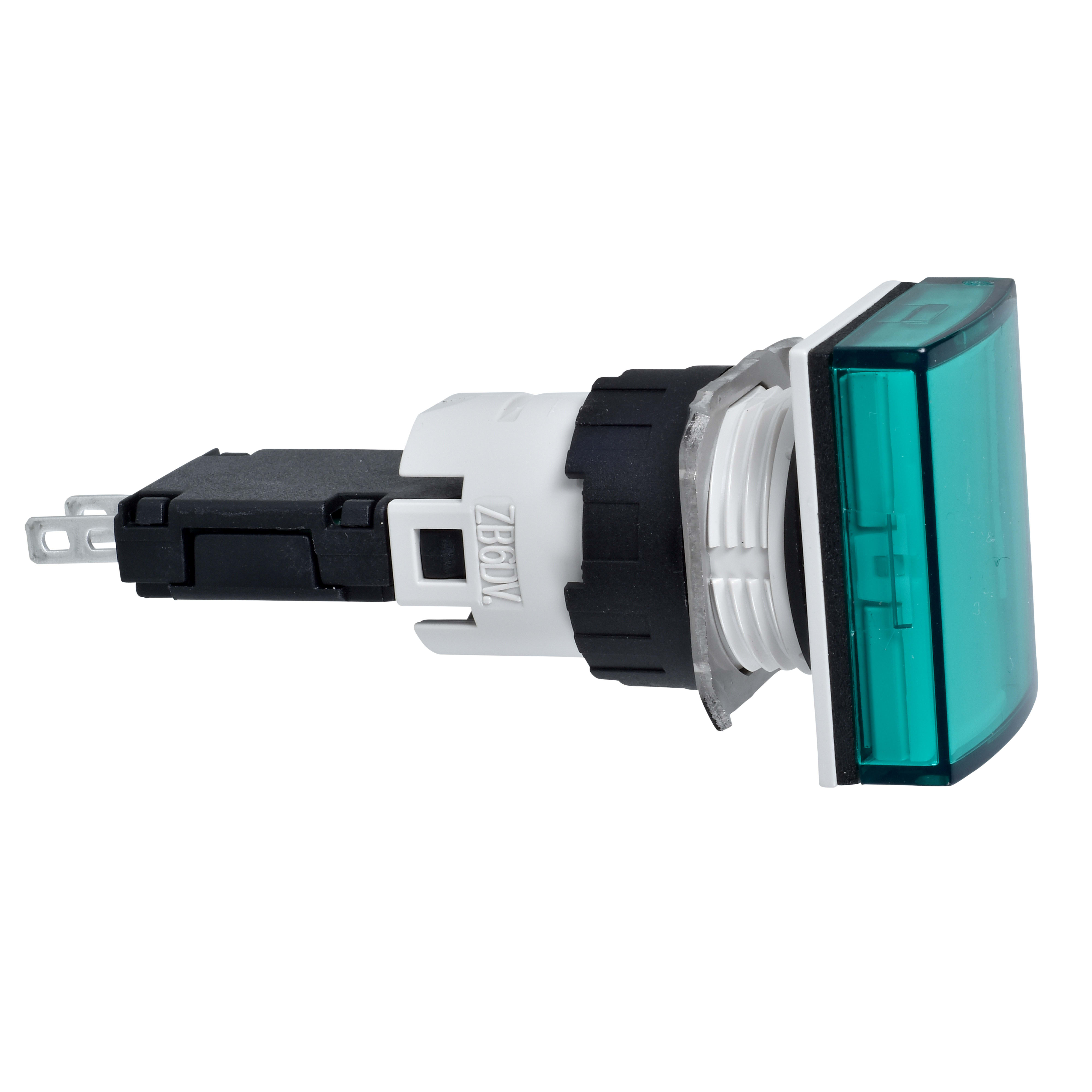 SCHNEIDER ELECTRIC - Lampada spia rettangolare diametro 16 - IP65 - verde - LED integrato - 24V