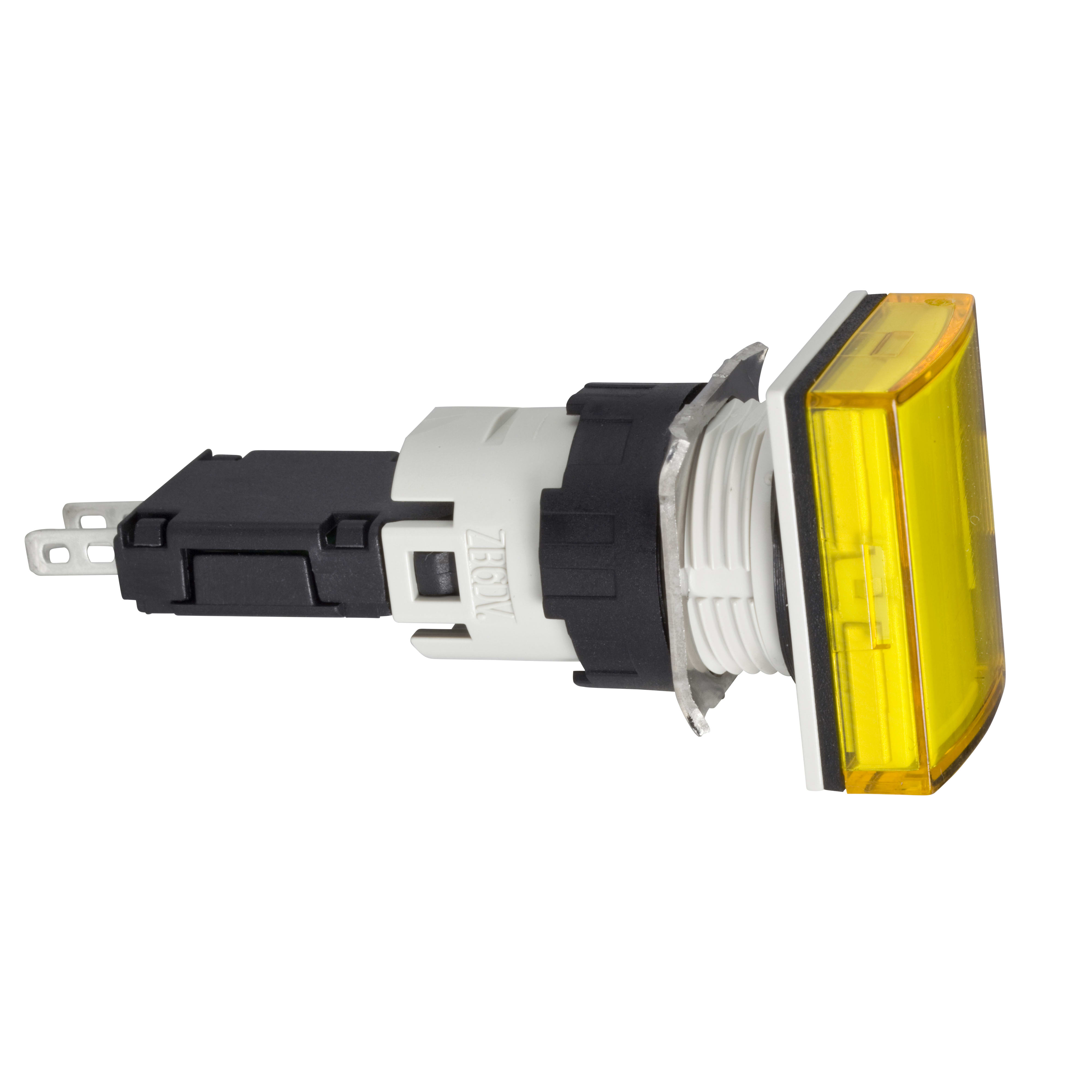 SCHNEIDER ELECTRIC - Lampada spia rettangolare diametro 16 - IP65 - gialla - LED integrato - 24V