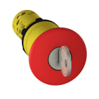 SCHNEIDER ELECTRIC - Pulsante emergenza diametro 22 - rosso - testa fungo diametro 40 - sblocco rot.chiave 1NO+1NC