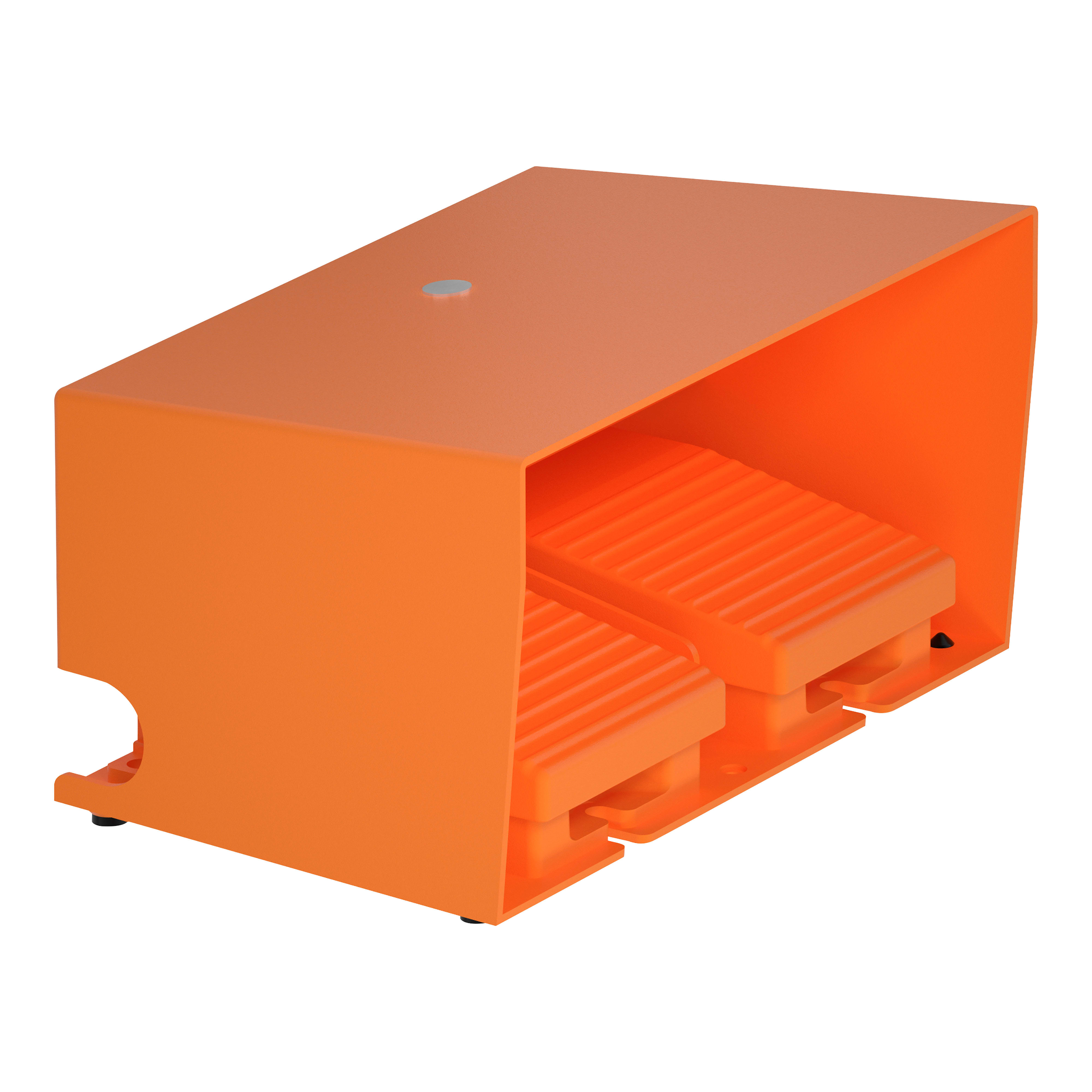 SCHNEIDER ELECTRIC - Interruttore a pedale doppio - IP66 protezione - metallico - arancio - 2 nc+2 no