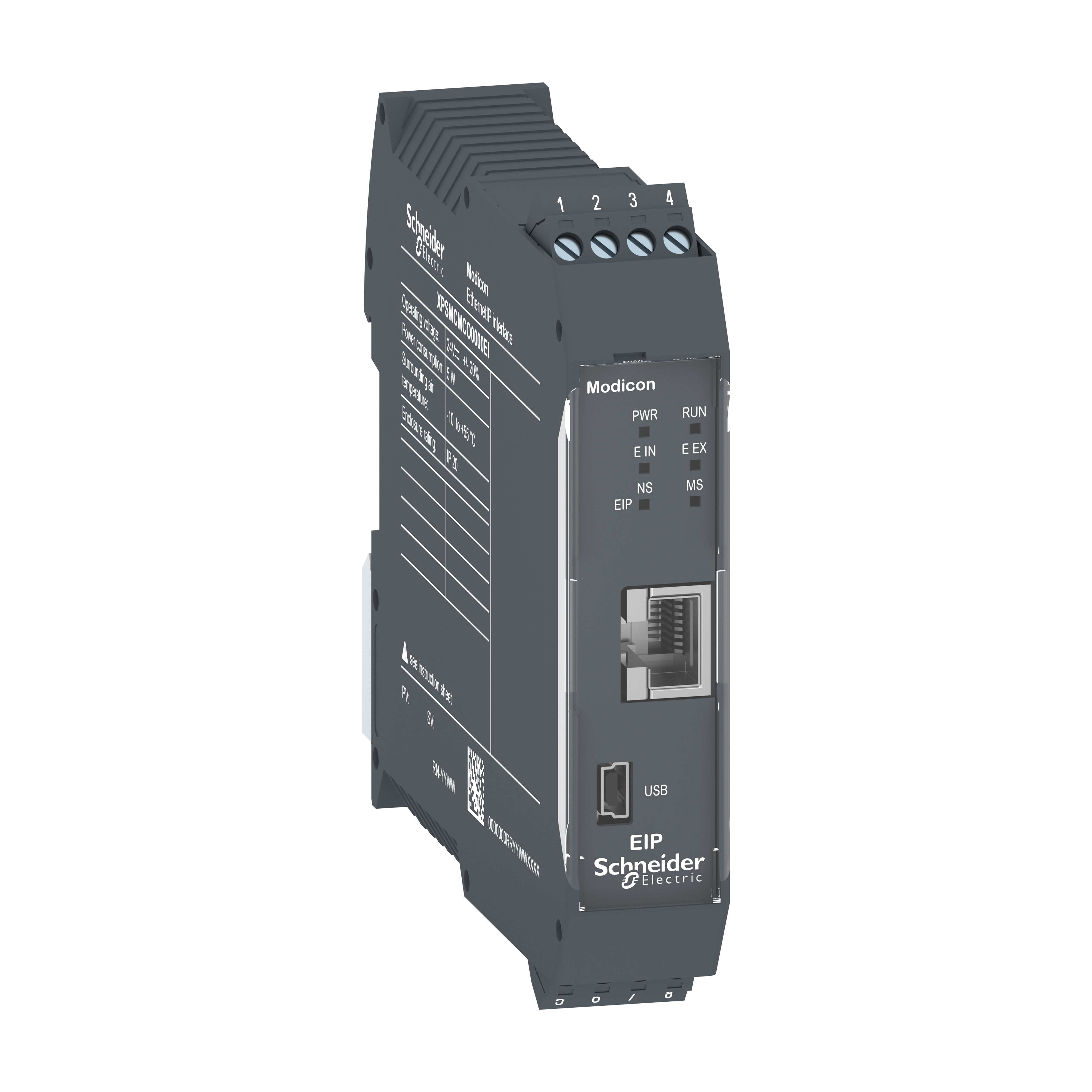 SCHNEIDER ELECTRIC - Modulo di comunicazione Modicon XPSMCM, Ethernet/IP, morsetti a vite