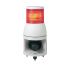SCHNEIDER ELECTRIC - Harmony XVC, Colonna luminosa monoblocco precablata, plastica, rosso, diametro 100, luce fissa o lampeggiante, con sirena, 24 V DC