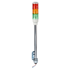 SCHNEIDER ELECTRIC - Harmony XVC, Colonna luminosa monoblocco precablata, plastica, rosso arancione verde, diametro 40, montaggio su tubo, luce fissa, IP23, 24 V AC-DC