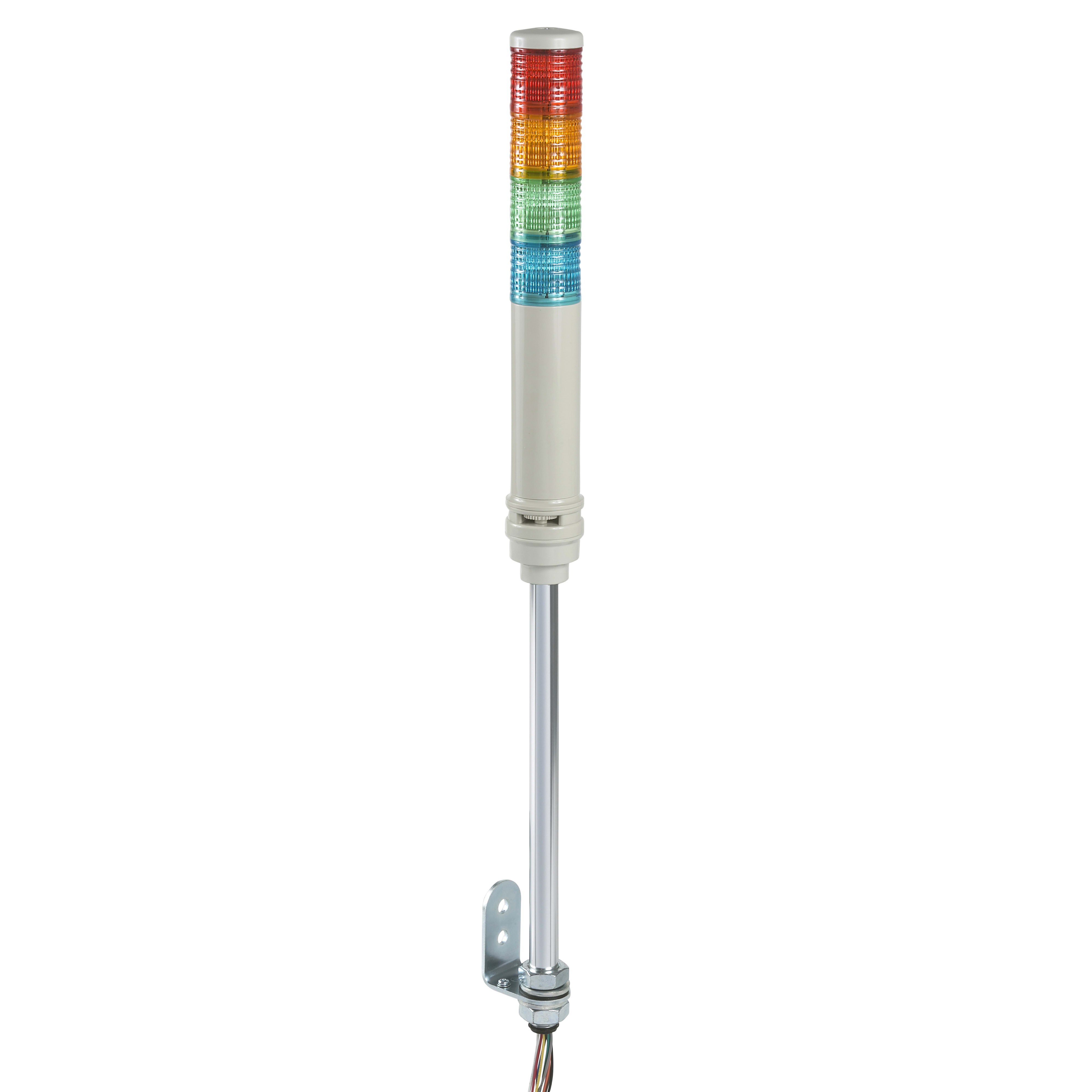 SCHNEIDER ELECTRIC - Harmony XVC, Colonna luminosa monoblocco precablata, plastica, rosso, diametro 40, montaggio su tubo, luce fissa o lampeggiante, buzzer, IP23, 100...240 V AC