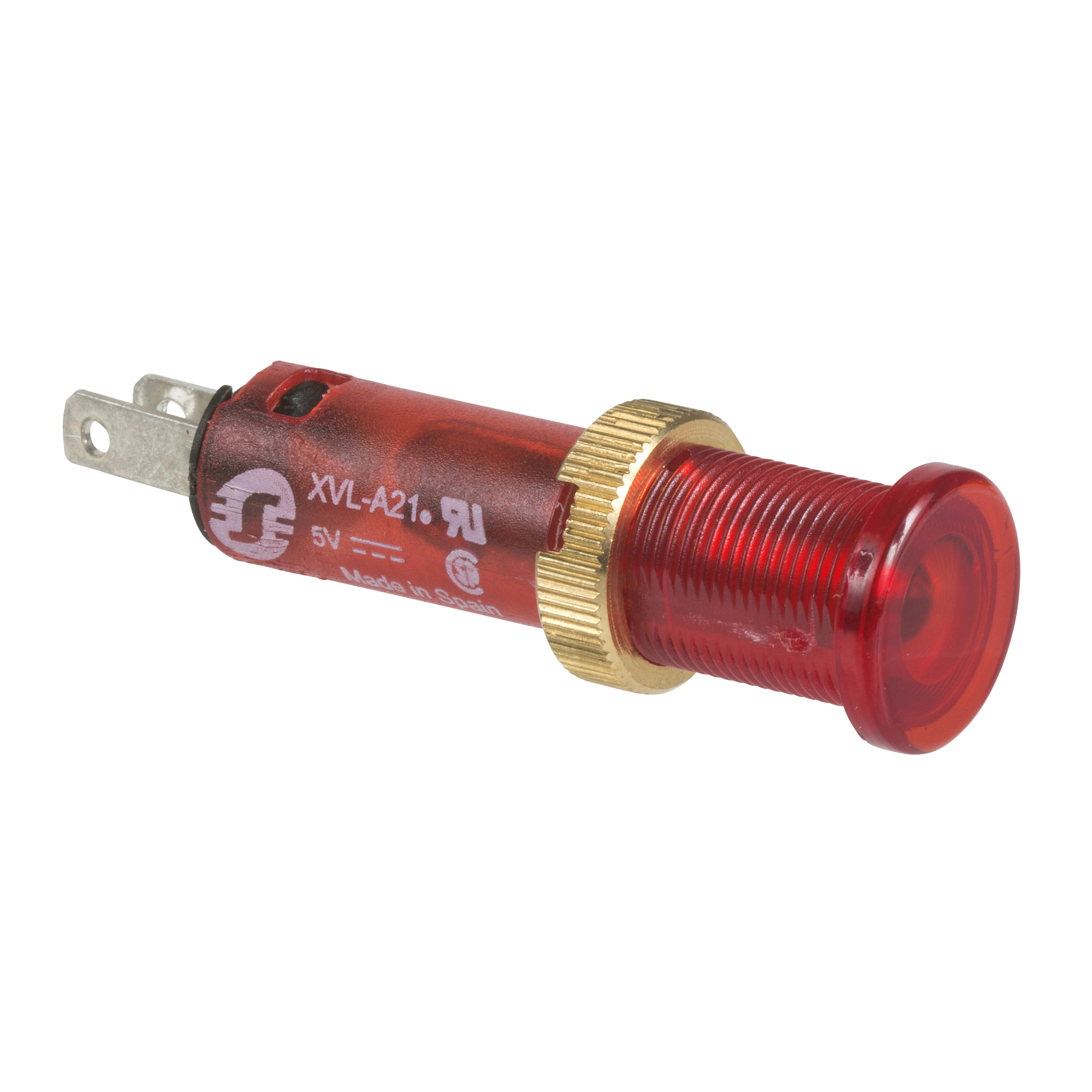 SCHNEIDER ELECTRIC - Lampada spia diametro 8 - IP40 - rossa - LED protetto - 24V - faston