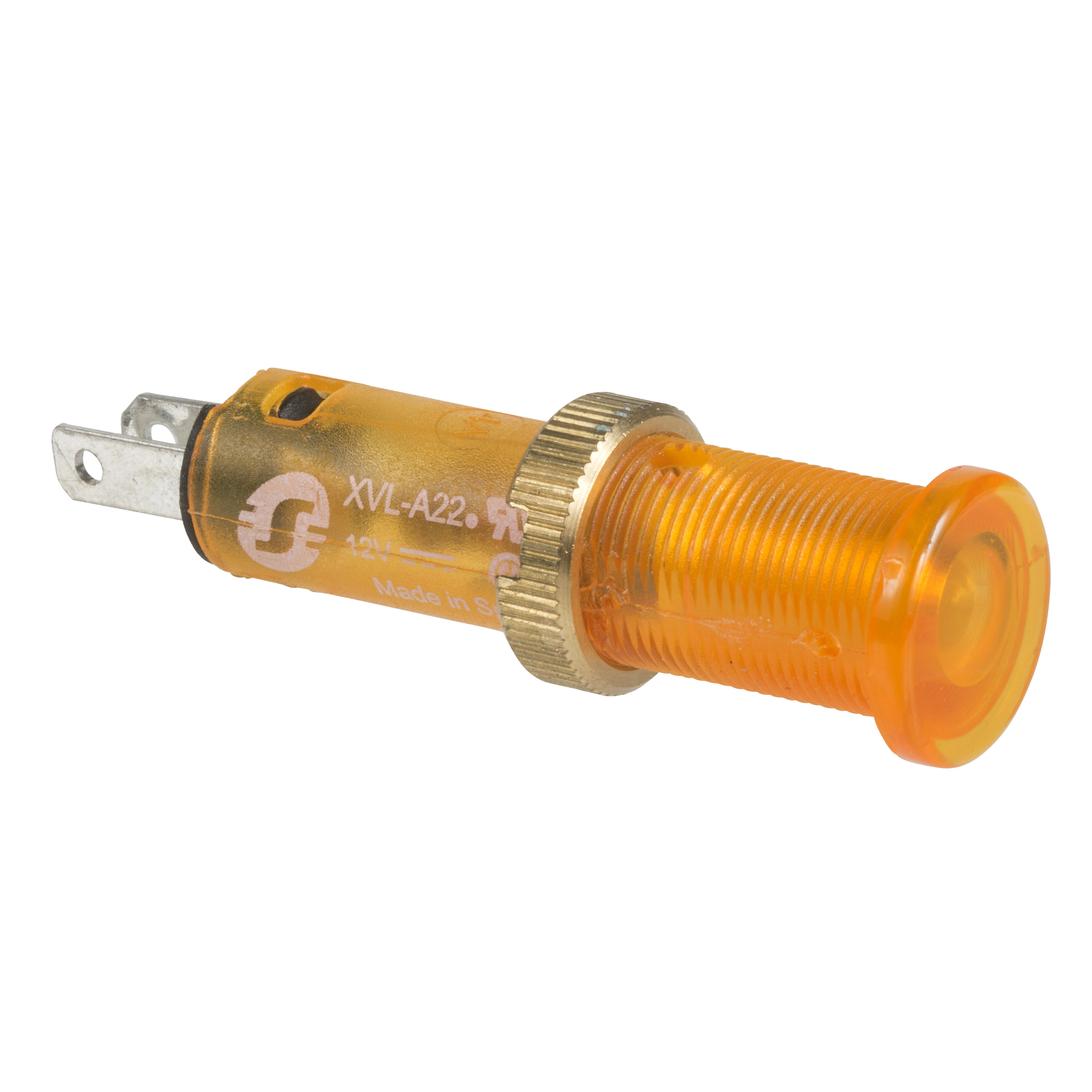 SCHNEIDER ELECTRIC - Lampada spia diametro 8 - IP40 - gialla arancio - LED protetto - 24V - faston