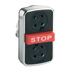 SCHNEIDER ELECTRIC - Pulsante triplo filo-rosso sporgente-diametro 22 senza capsula