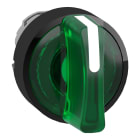 SCHNEIDER ELECTRIC - Testa selettore luminoso - 3 posiz. diametro 22 - verde- per LED universale - ghiera nera