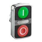 SCHNEIDER ELECTRIC - Testa pulsante doppio diametro 22 - rossa + verde - con marcatura