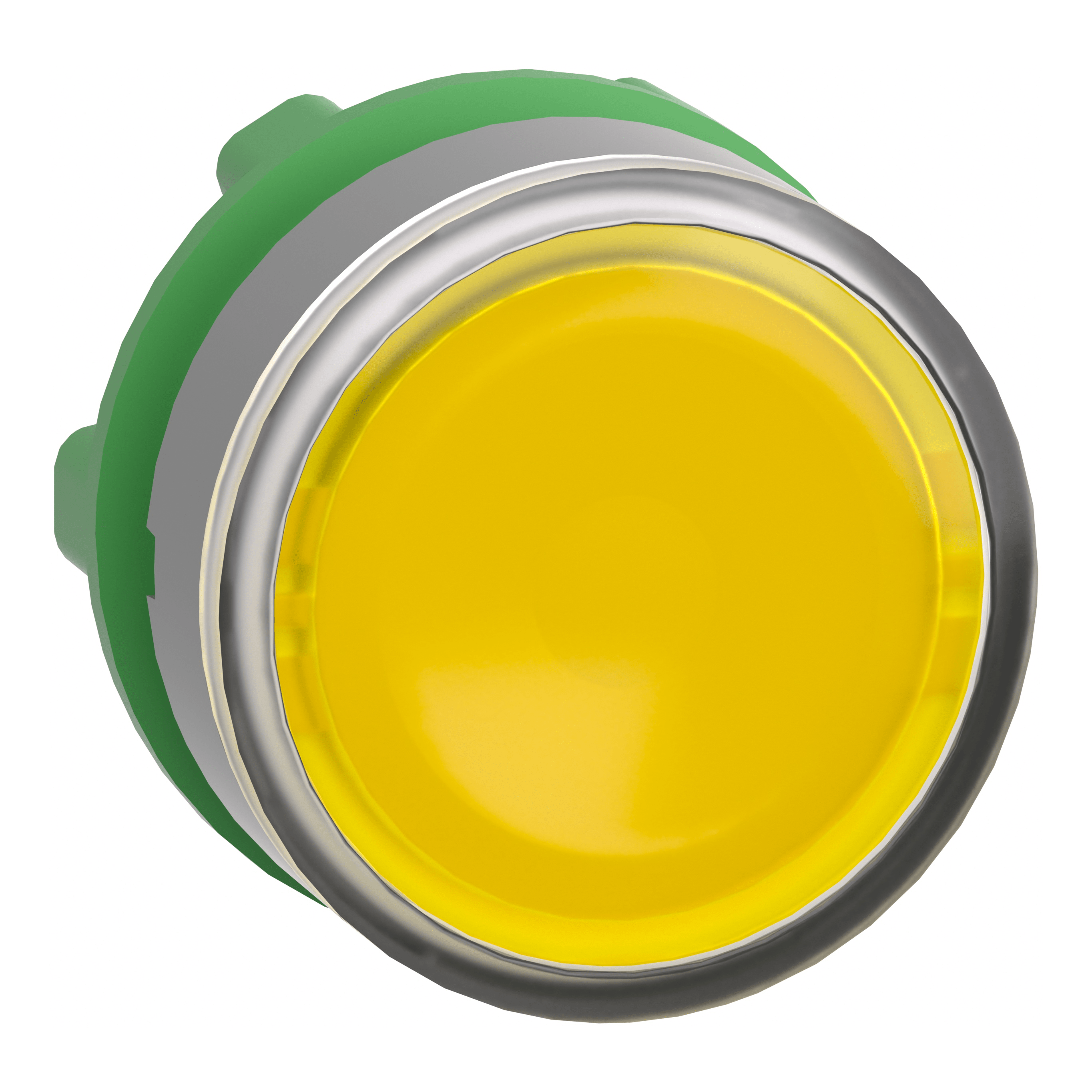 SCHNEIDER ELECTRIC - Testa pulsante giallo per etichette ghiera grigia- per LED universale- diametro 22