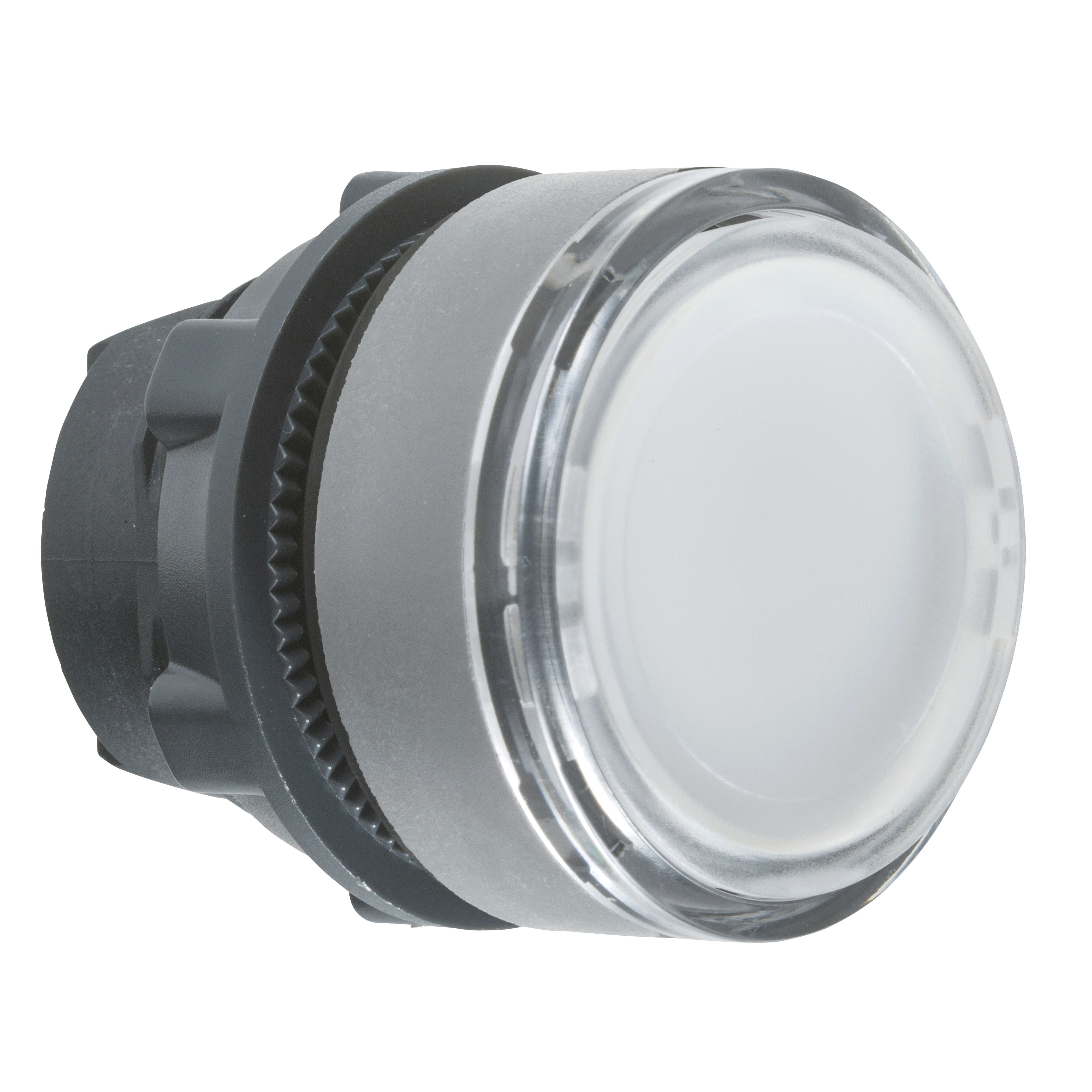 SCHNEIDER ELECTRIC - Testa pulsante luminoso bianco ghiera grigia- per LED universale - diametro 22