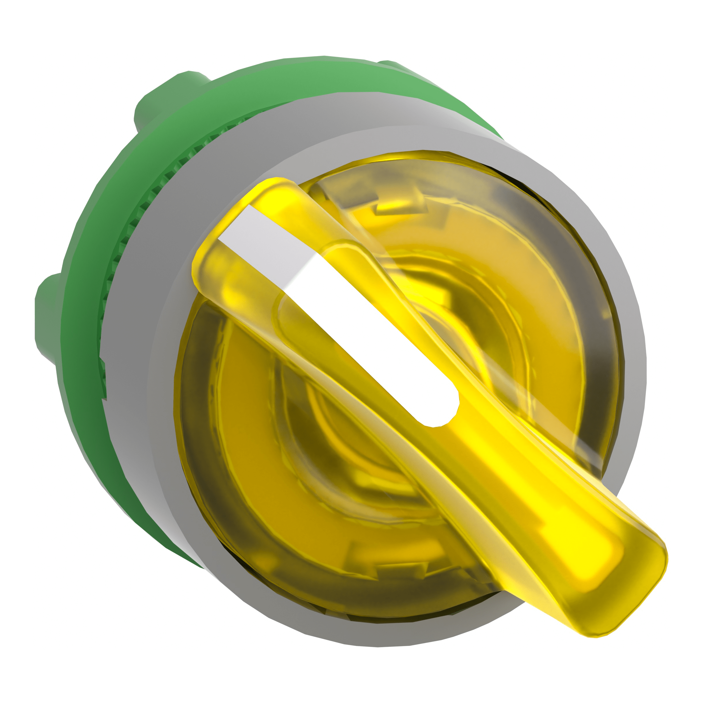 SCHNEIDER ELECTRIC - Testa selettore luminoso giallo -2 pos-ghiera grigia- per LED universale - diametro 22