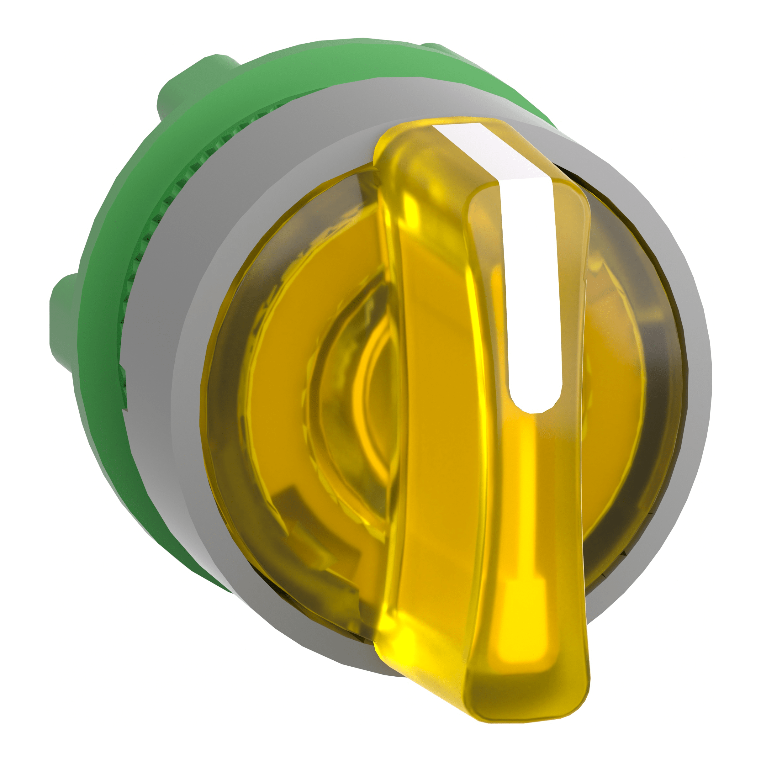 SCHNEIDER ELECTRIC - Testa selettore luminoso giallo- 3pos-ghiera grigia- per LED universale- diametro 22