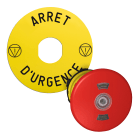 SCHNEIDER ELECTRIC - Testa fungo rosso + etichetta diam.60mm