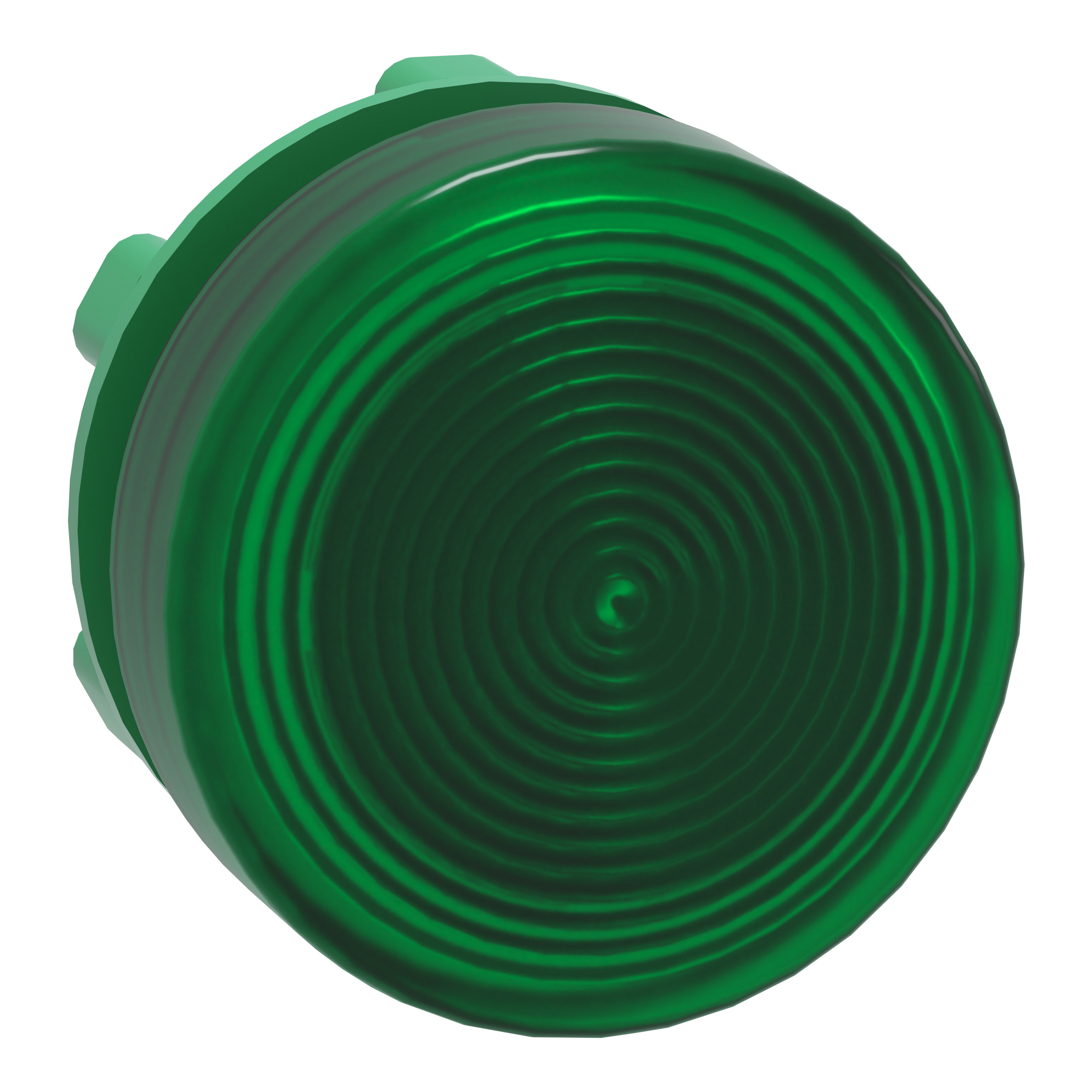 SCHNEIDER ELECTRIC - Testa lampada spia diametro 22 - circolare - gemme striate verde- per LED universale