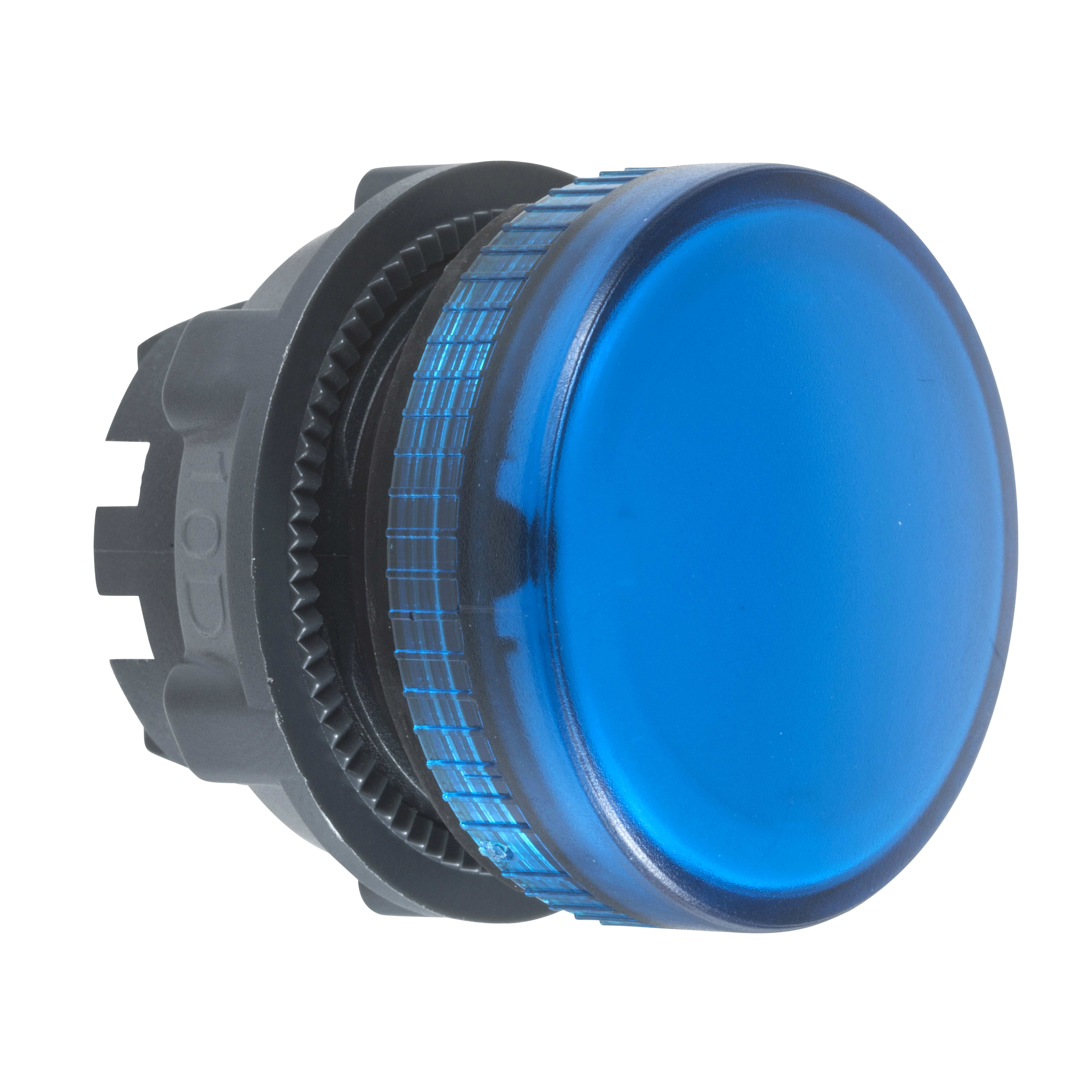 SCHNEIDER ELECTRIC - Testa lampada spia diametro 22 - circolare - gemma liscia blu