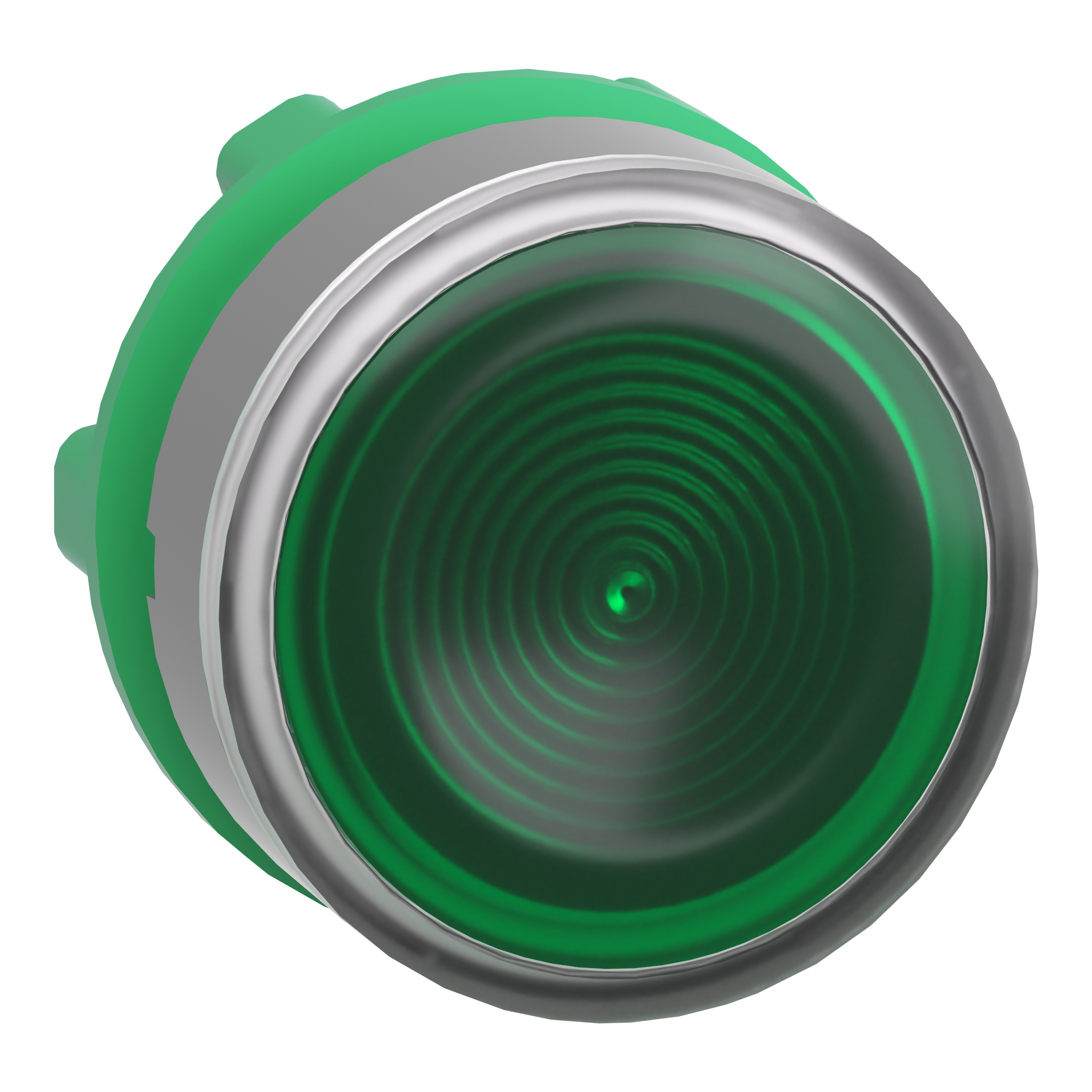 SCHNEIDER ELECTRIC - Testa pulsante luminoso verde - ghiera grigia- per LED universale- diametro 22