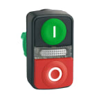 SCHNEIDER ELECTRIC - Pulsante doppio luminoso diametro 22 verde filo-rosso sporgente con marcatura