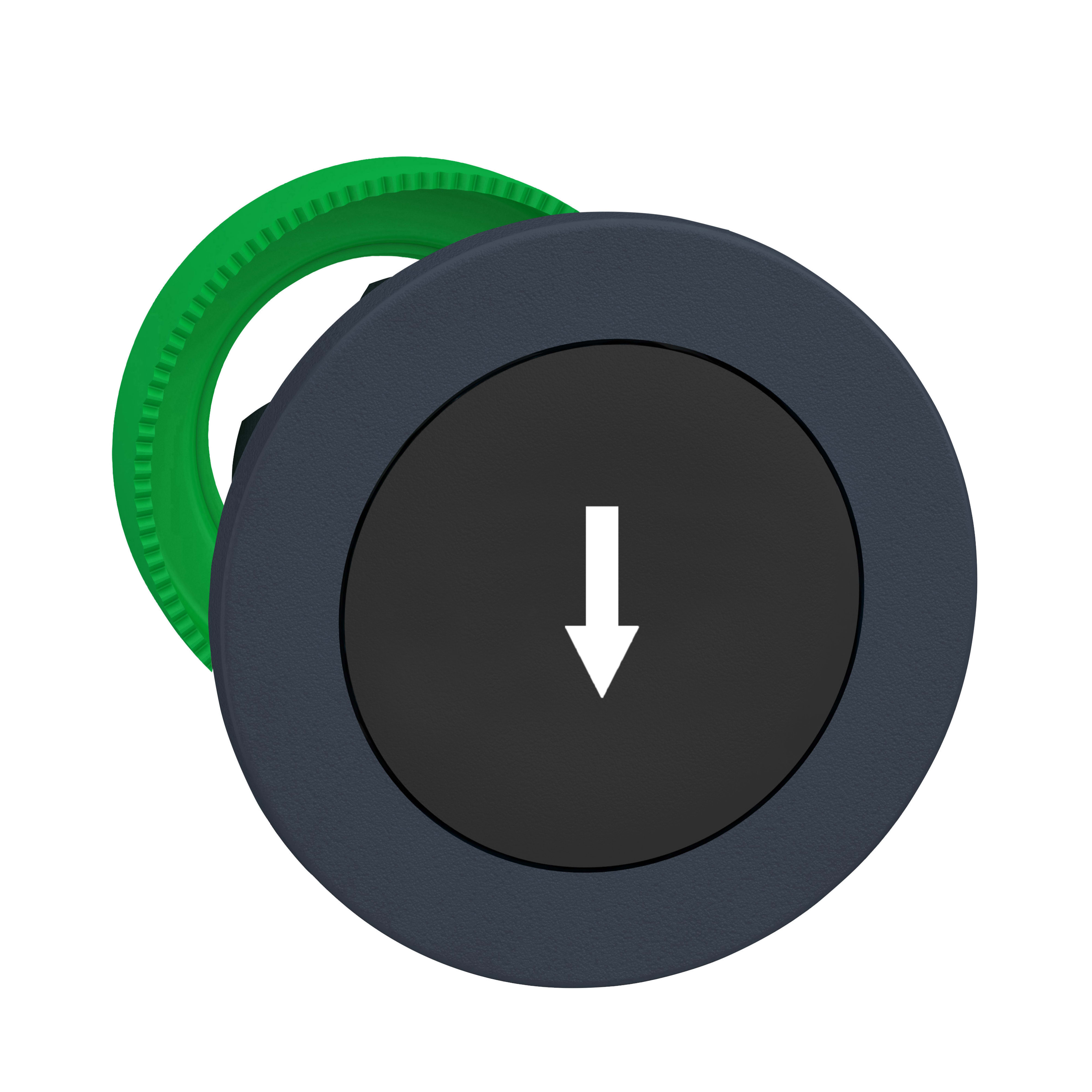 SCHNEIDER ELECTRIC - Harmony XB5, testa pulsante nero filopannello Antimicrobico diametro 30, in plastica, ad impulso, con marcatura ''freccia''