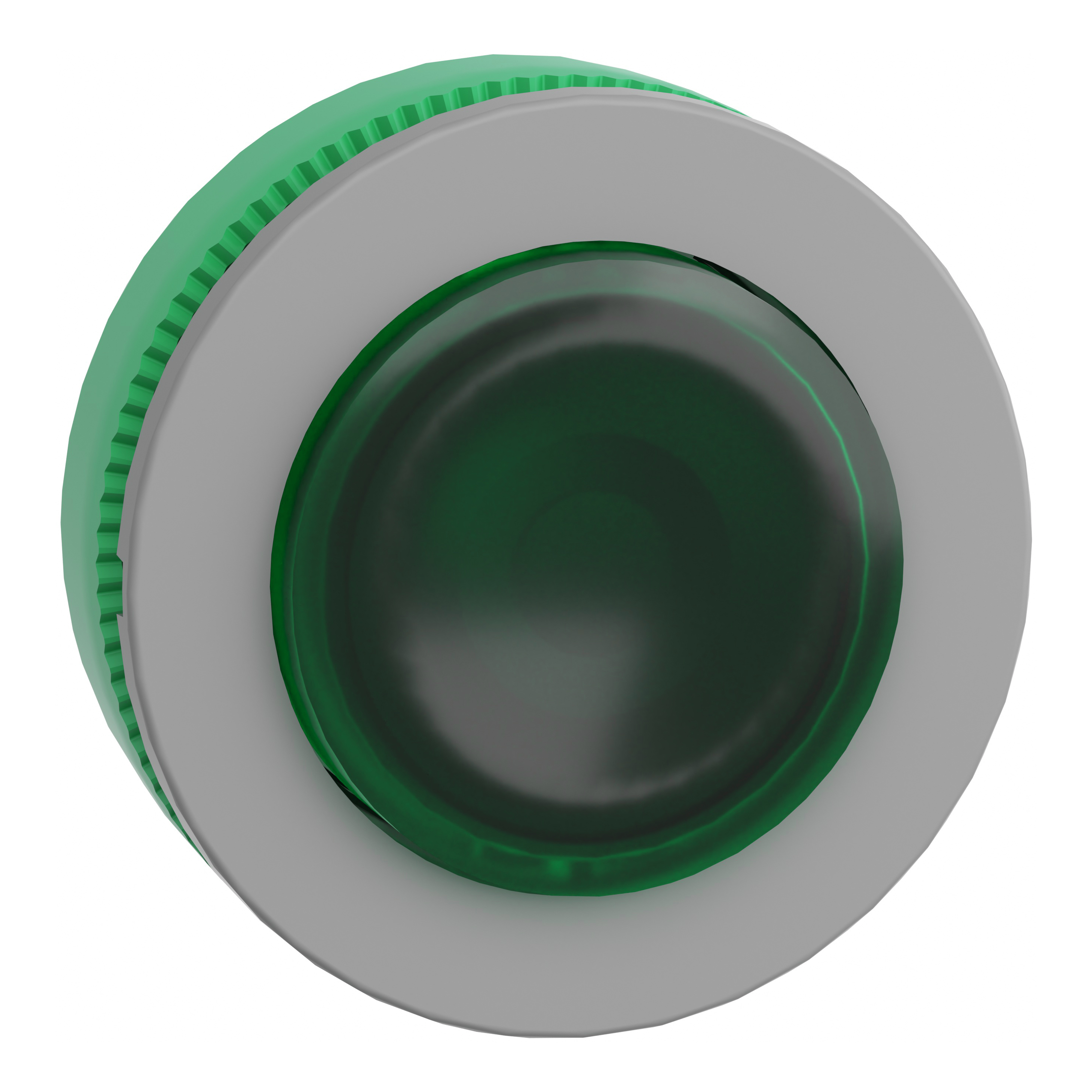 SCHNEIDER ELECTRIC - Testa pulsante luminoso verde aggancio filopannello - ghiera grigia- per LED universale- diametro 30