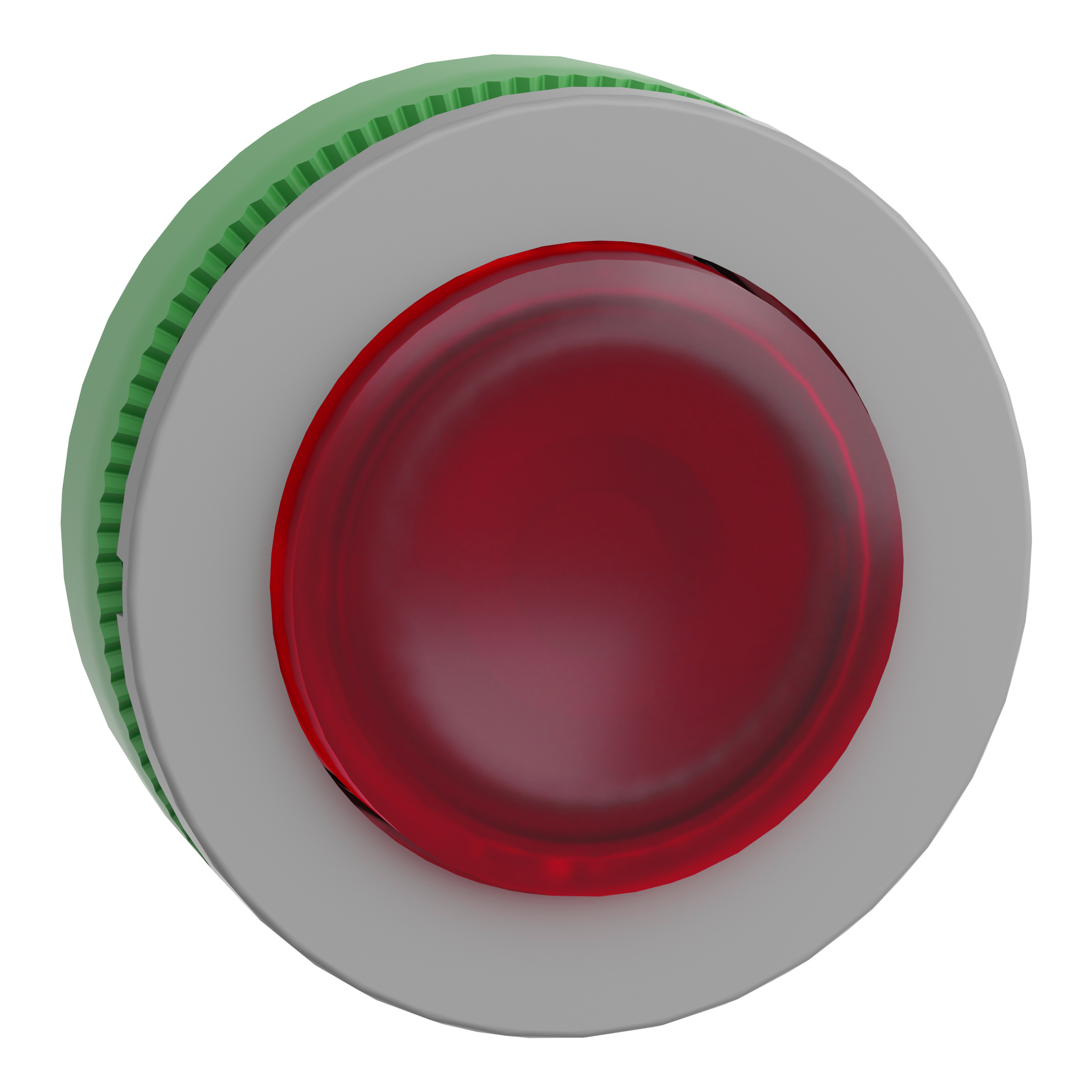 SCHNEIDER ELECTRIC - Testa pulsante luminoso rosso aggancio filopannello- ghiera grigia- per LED universale- diametro 30