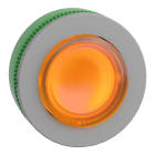 SCHNEIDER ELECTRIC - Testa pulsante luminoso arancione -ad aggancio filopannello- ghiera grigia - per LED universale- diametro 30
