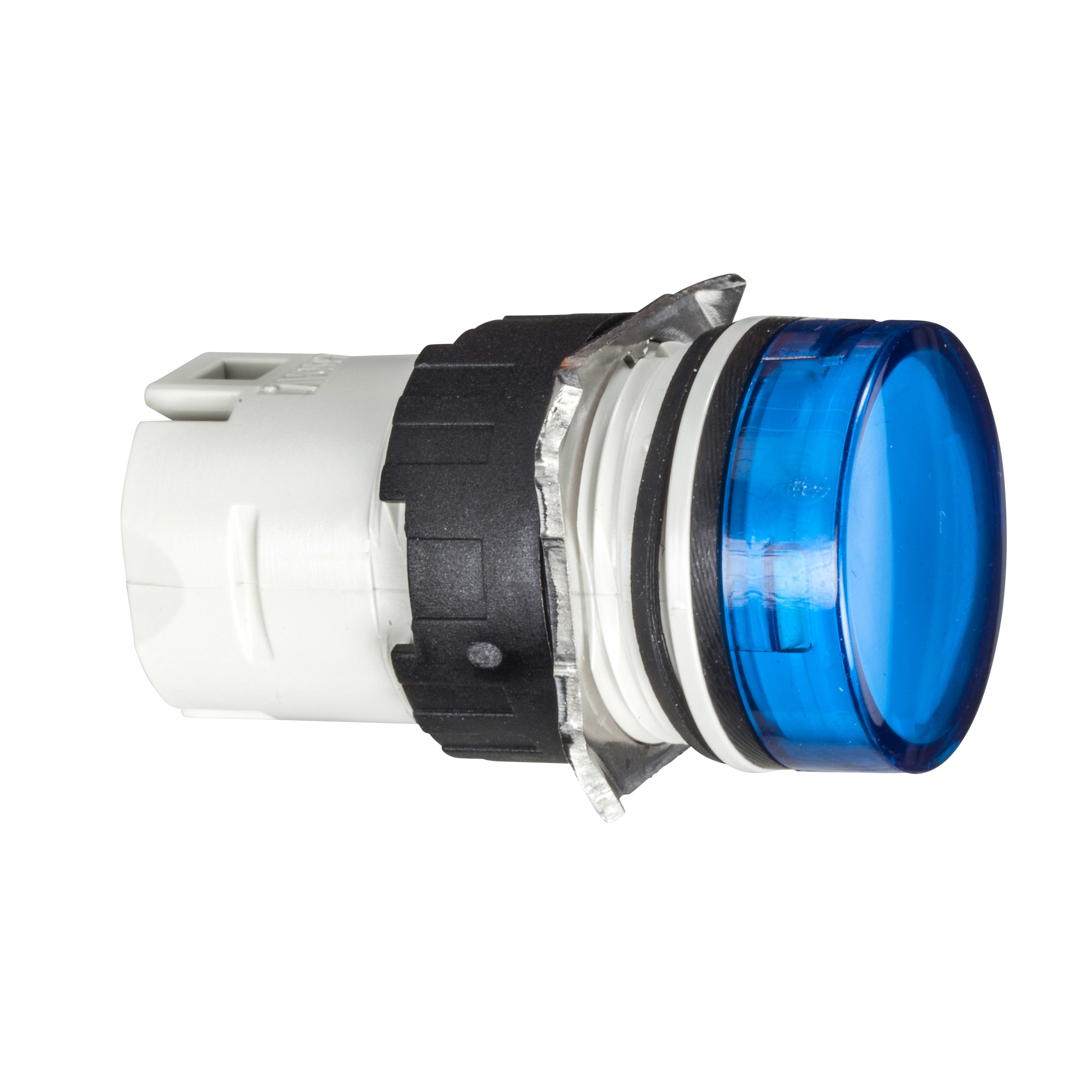 SCHNEIDER ELECTRIC - Testa lampada spia diametro 16 - circolare - gemma liscia blu