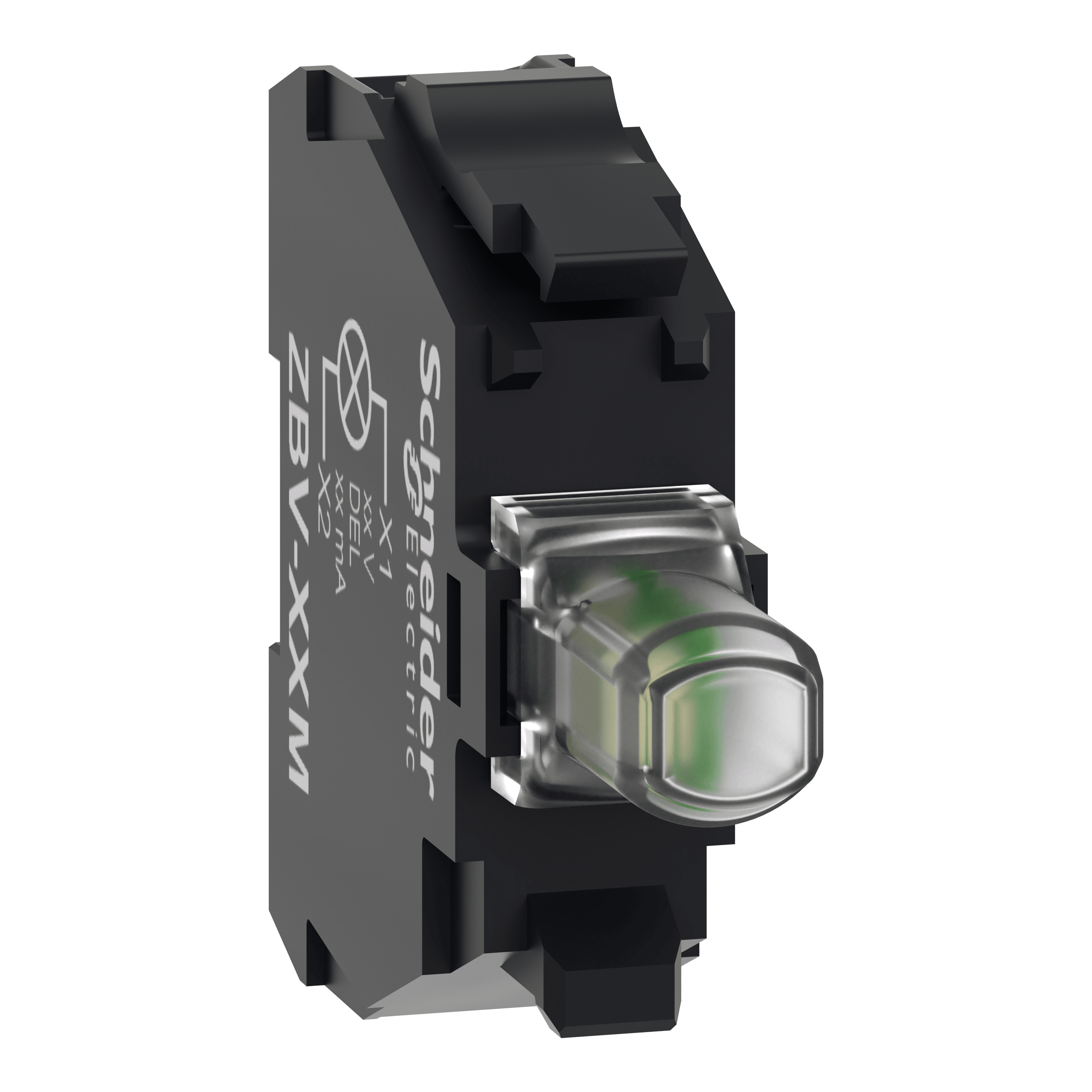 SCHNEIDER ELECTRIC - Elemento luminoso, Harmony XB4, Harmony XB5, verde, 22 mm, LED integrato, 230...240 V CA, manutenzione