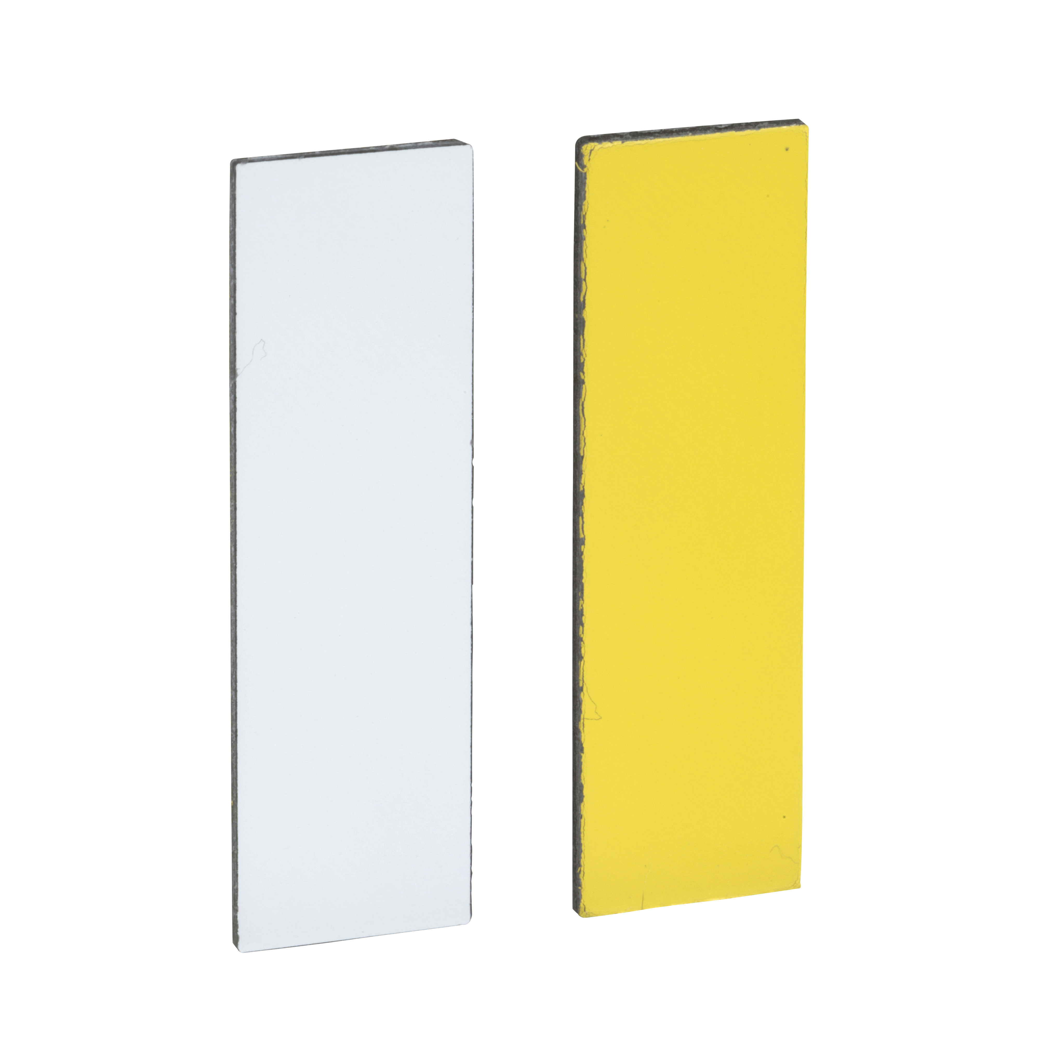 SCHNEIDER ELECTRIC - Etichetta neutra 8 x 27mm porta Etichetta 30 x 40mm -bianca + gialla s-marc. - [prezzo per 100 pz]