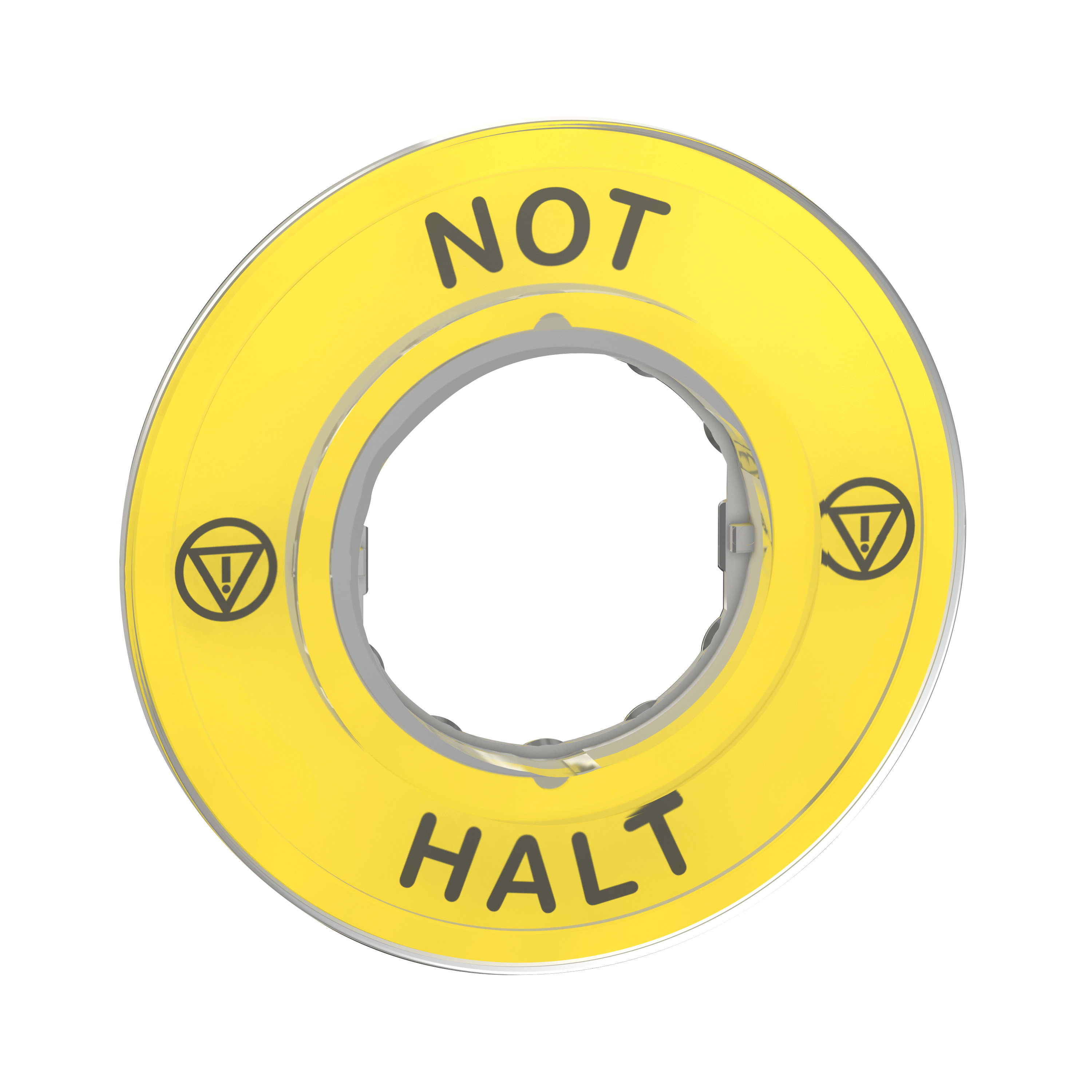 SCHNEIDER ELECTRIC - Etichetta circolare diametro 60 per arresto emerg.-NOT-HALT -logo ISO13850