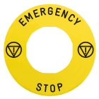 SCHNEIDER ELECTRIC - Etichetta rettangolare diametro 60 per arresto emerg.-EMERGENCY STOP-logo ISO13850