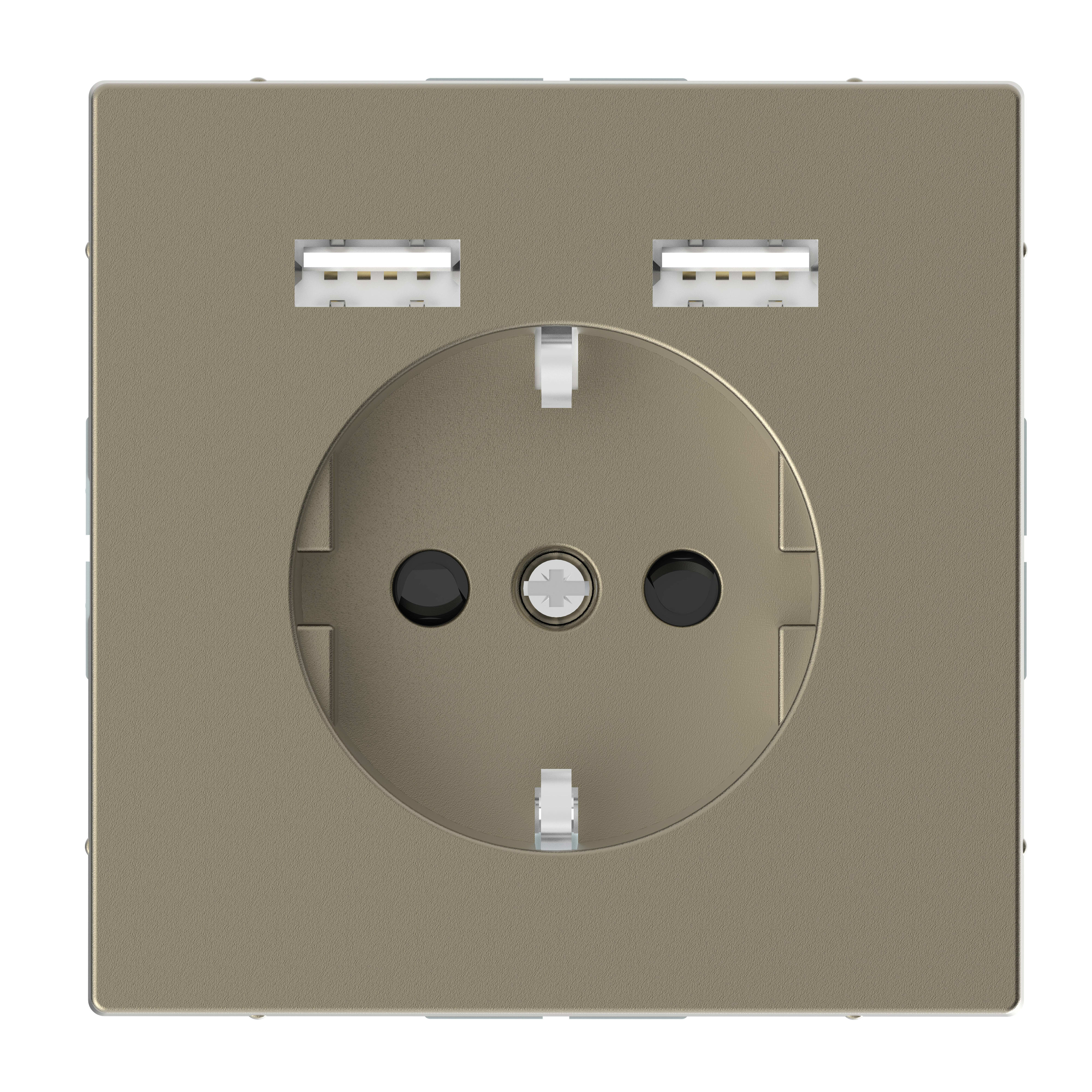 SCHNEIDER ELECTRIC - Merten - USB charger + schuko socket-outlet - 2.4A 16A - sahara