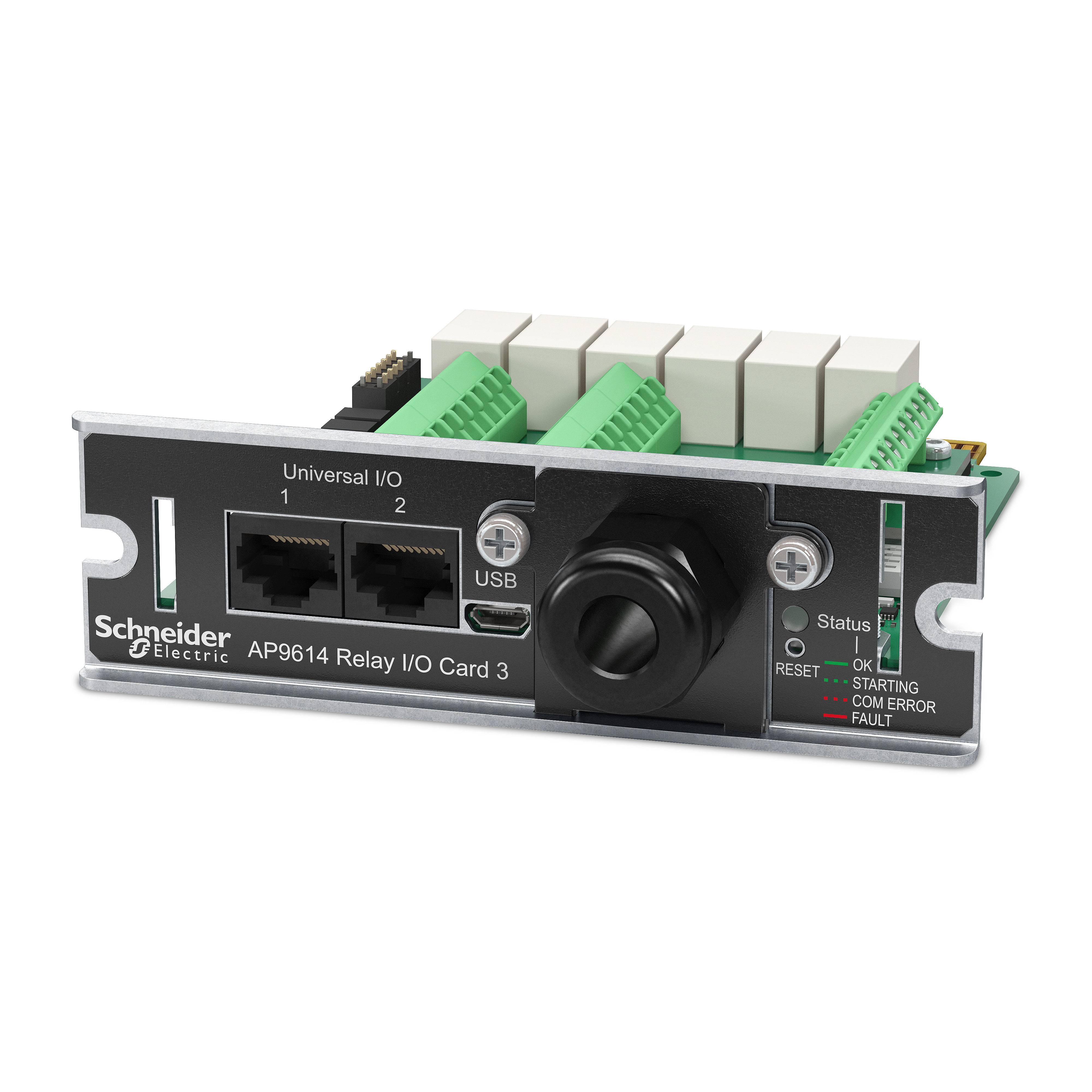 SCHNEIDER ELECTRIC - Contatti puliti, opzioni di gestione, scheda contatti puliti, monitoraggio sensori ambientali UPS, relè d'uscita e contatti d'ingresso AP9614